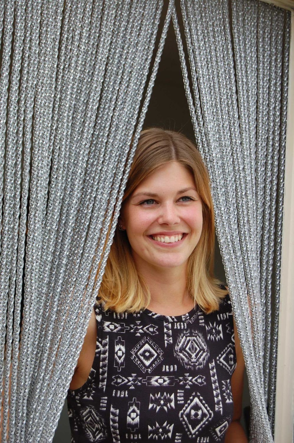 La Tenda Insektenschutz-Vorhang Türvorhang CORTONA 1 Streifenvorhang grau, 90 x 210 cm, PVC - Länge und Breite individuell kürzbar