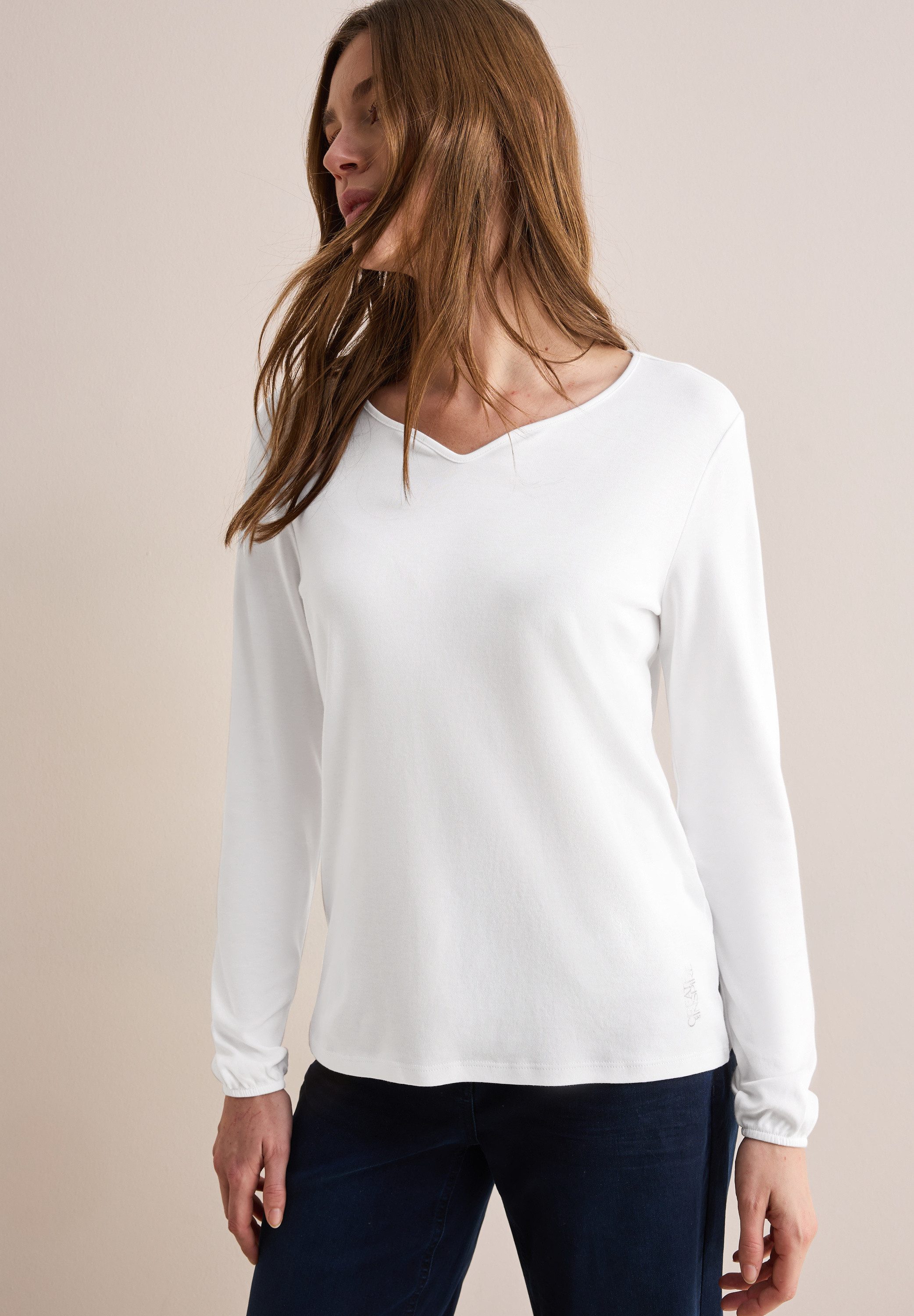 Cecil Langarmshirt, aus softem Materialmix günstig online kaufen