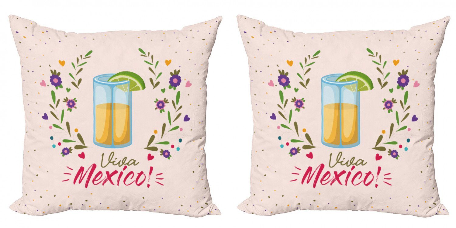 Kissenbezüge Modern Accent Doppelseitiger Digitaldruck, Abakuhaus (2 Stück), Tequila Floral Viva Mexico