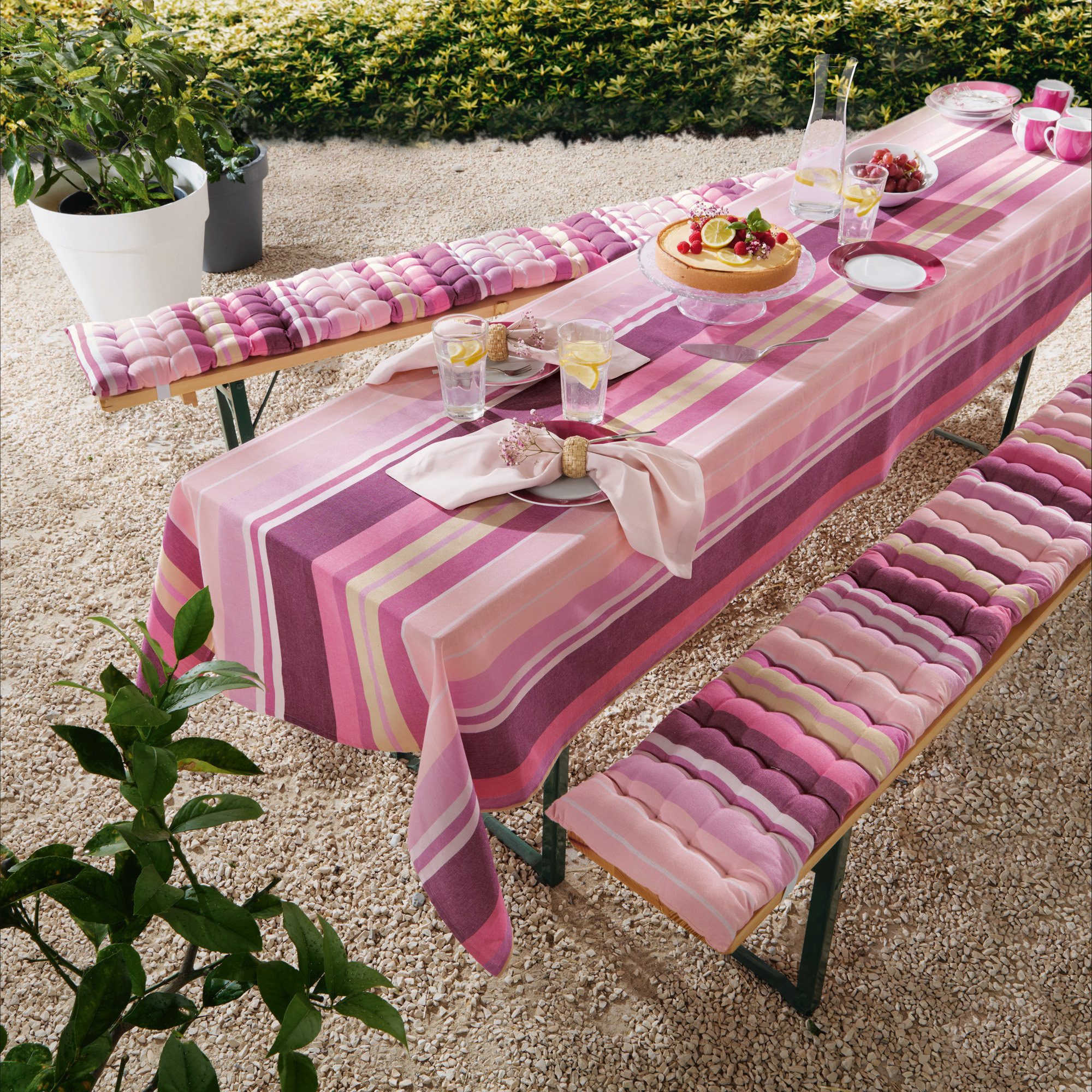 REDBEST Tischdecke Biertisch-Tischdecke, Baumwolle Streifen