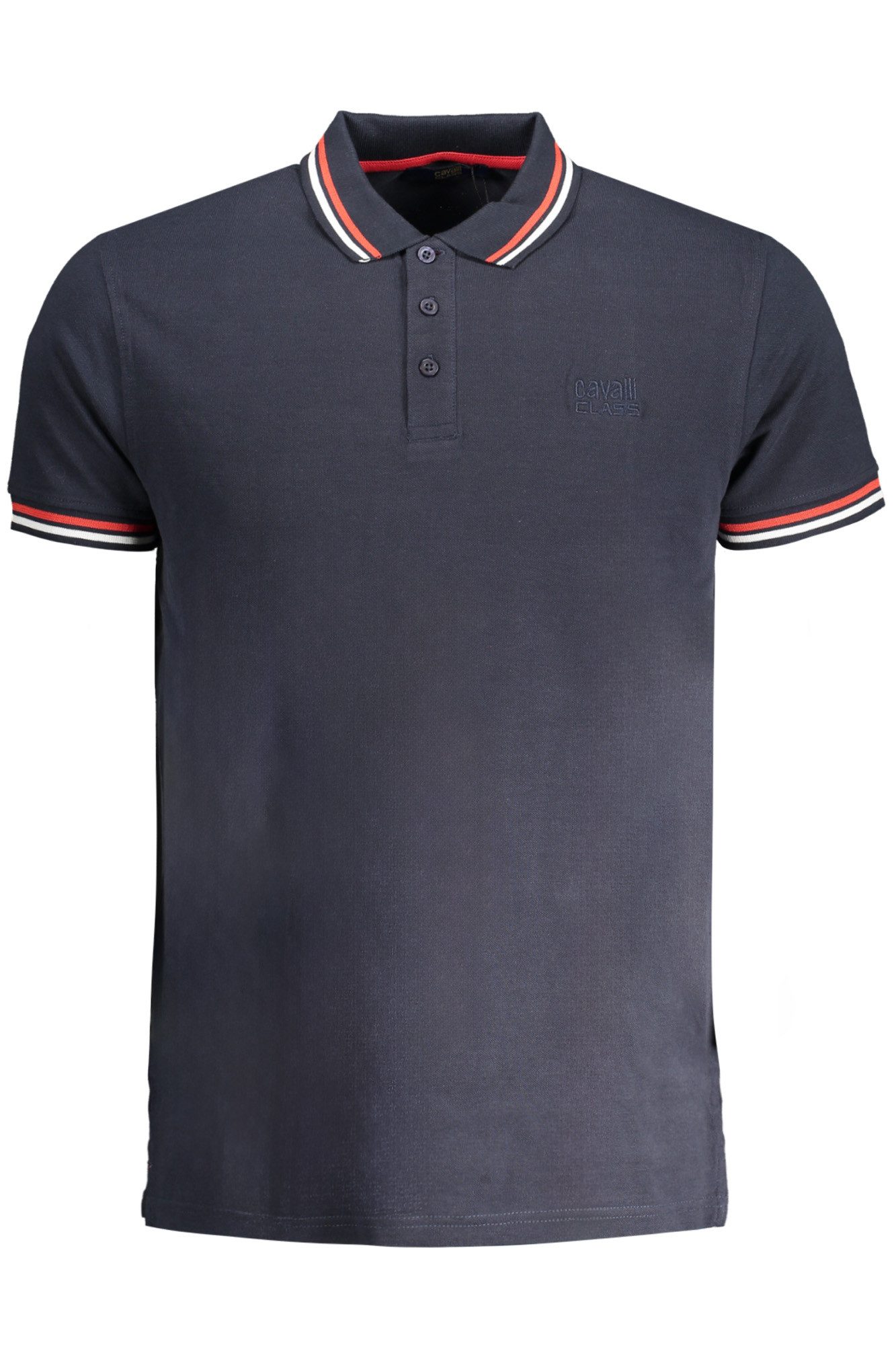 Cavalli Class Poloshirt Elegantes Herren Poloshirt Blau mit Kontrastdetails