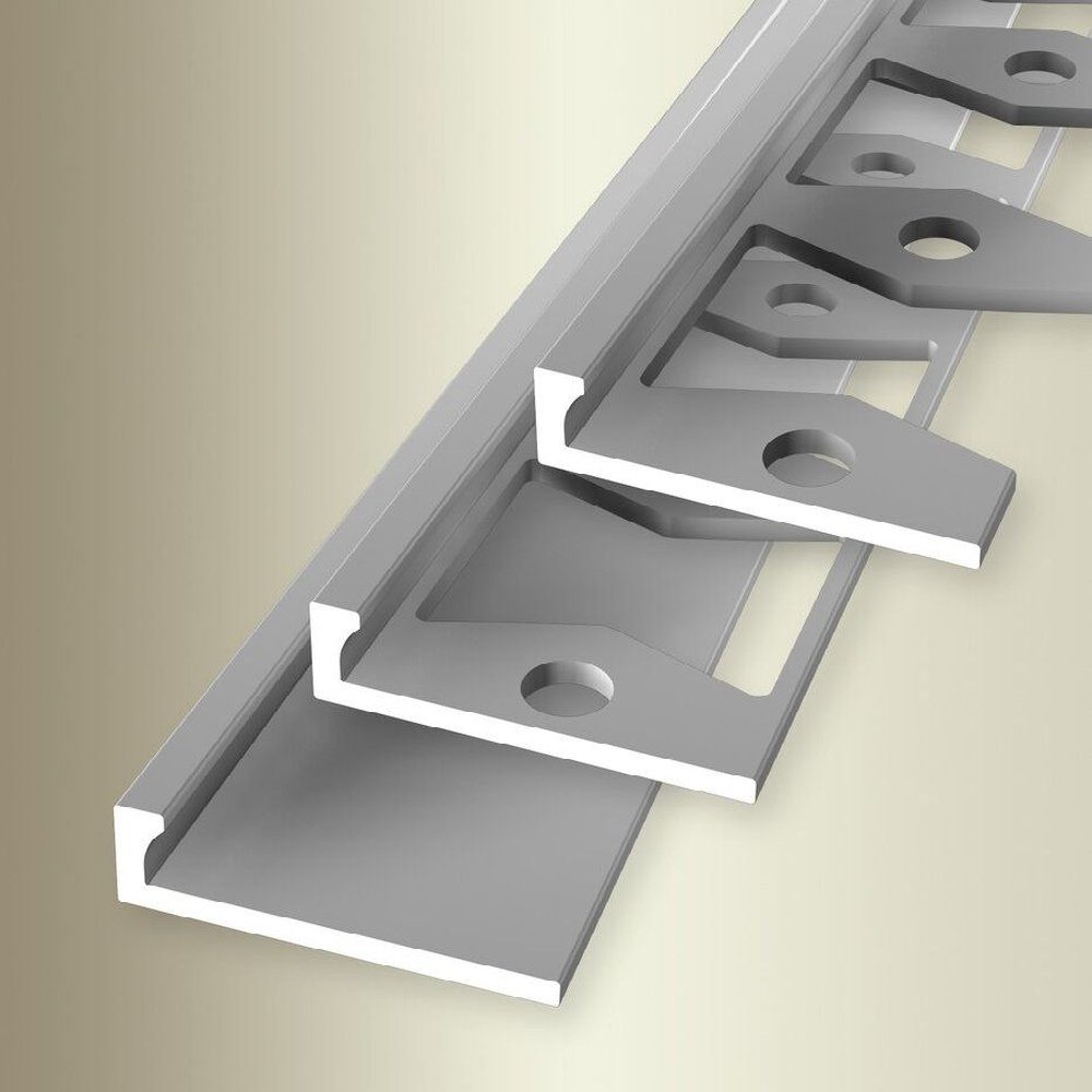 PROVISTON Abschlussprofil Aluminium, 21 x 2500 mm, Silber, Einfass- & Abschlussprofile