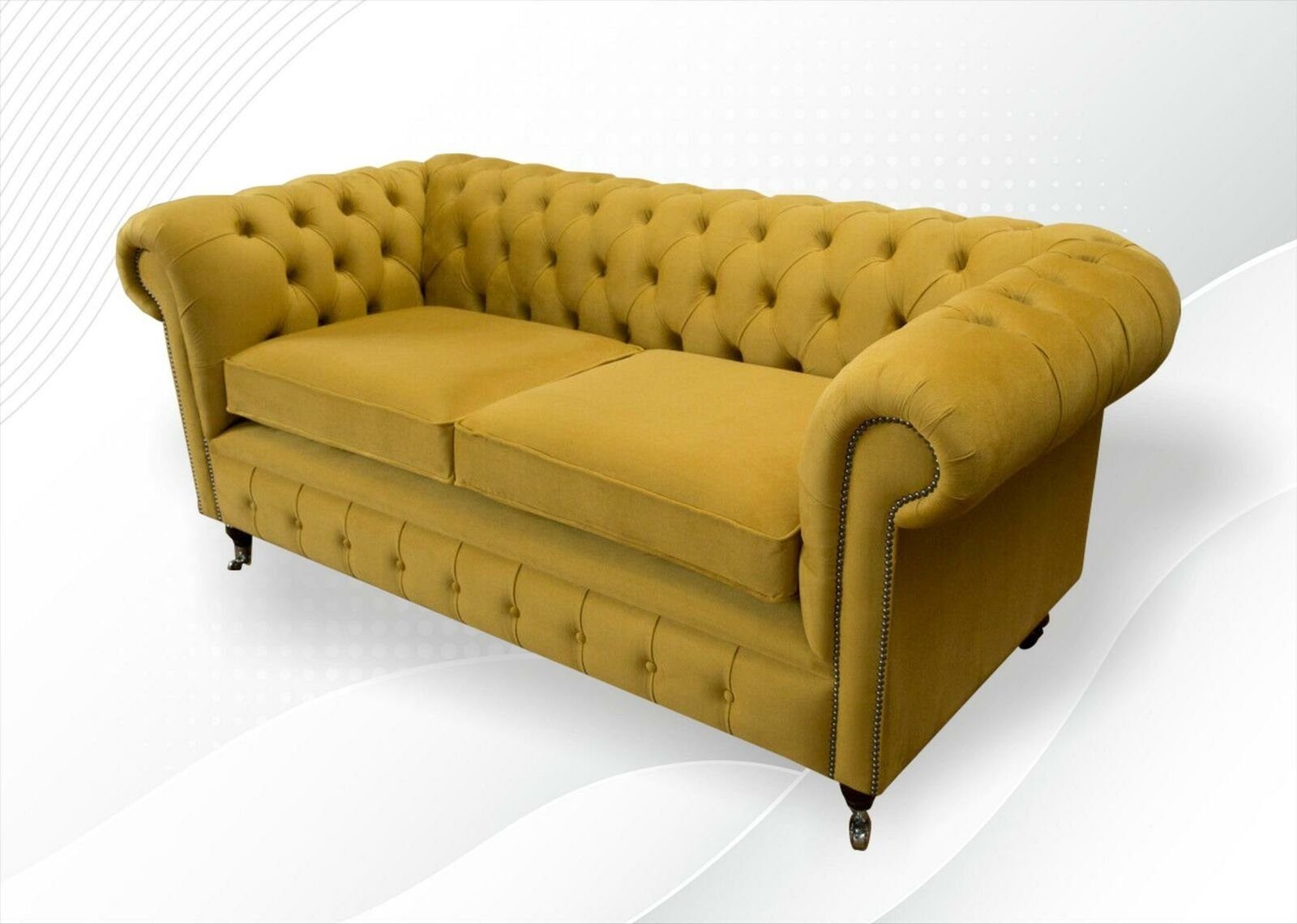 JVmoebel Chesterfield-Sofa, Chesterfield Gelb Couchen xxl Gelbe Design Neu Wohnzimmer Polster Sofa big Sofas