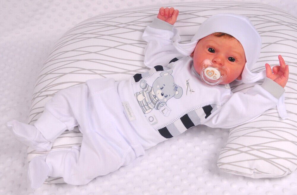 La Bortini Body Hose Baby Anzug Hose 3Tlg. & Body Frühchen für Neugeborene und Mütze und