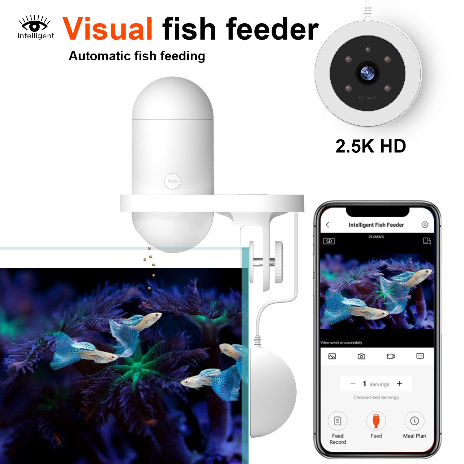 Fisch-Futterautomat mit HD Kamera,App-Steuerung