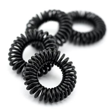 MyBeautyworld24 Spiral-Haargummi Haargummi im Telefonkabel Design 4erSet in schwarz