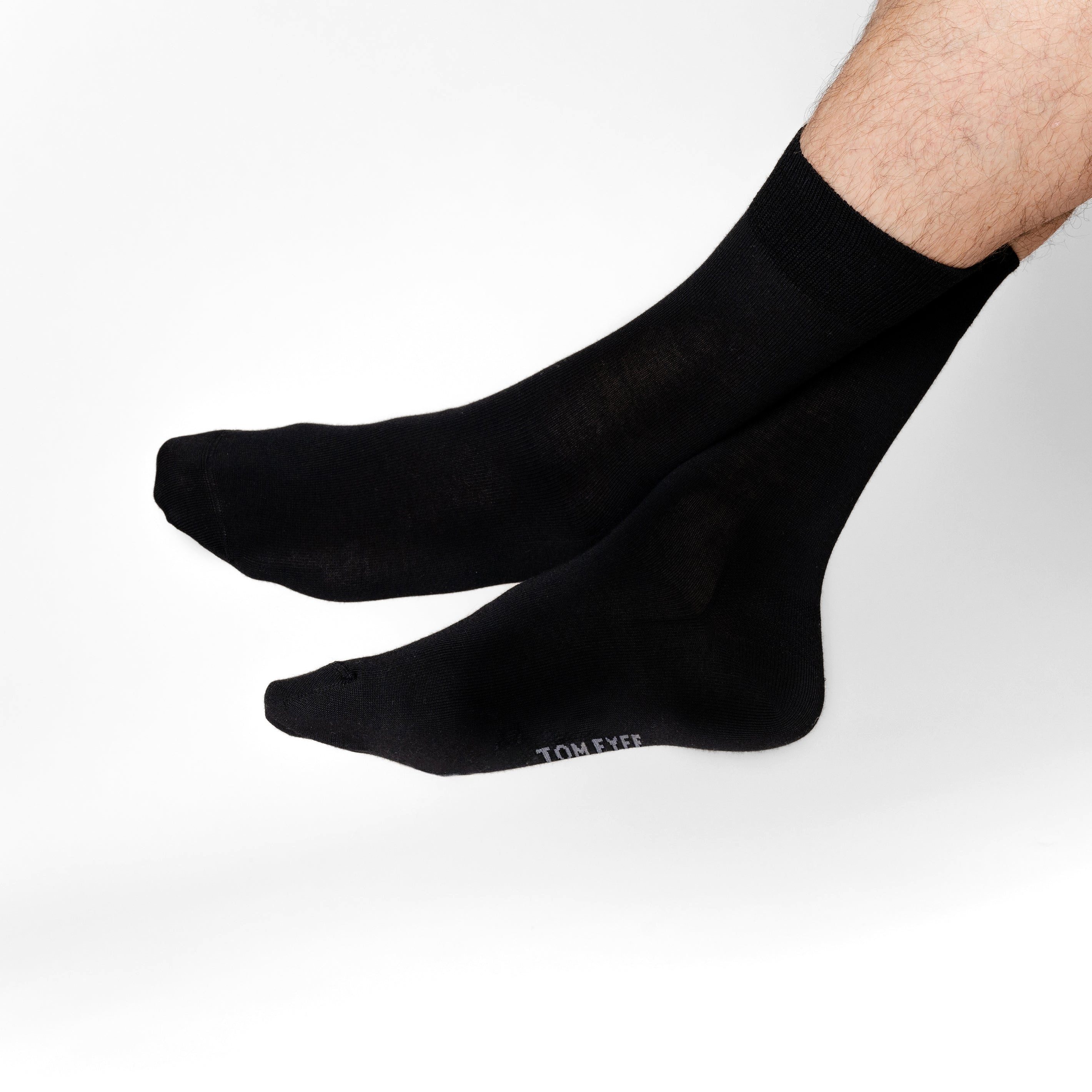 Tom Fyfe Businesssocken TOM FYFE Merino Business Socken Schwarz / 45-47 / 1 Paar (1-Paar)