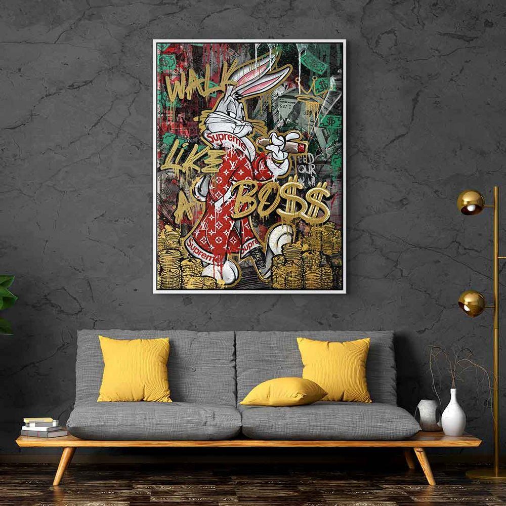 DOTCOMCANVAS® Leinwandbild, Leinwandbild limitiert Pop Art WALK LIK€ A BO$$ günstig online kaufen