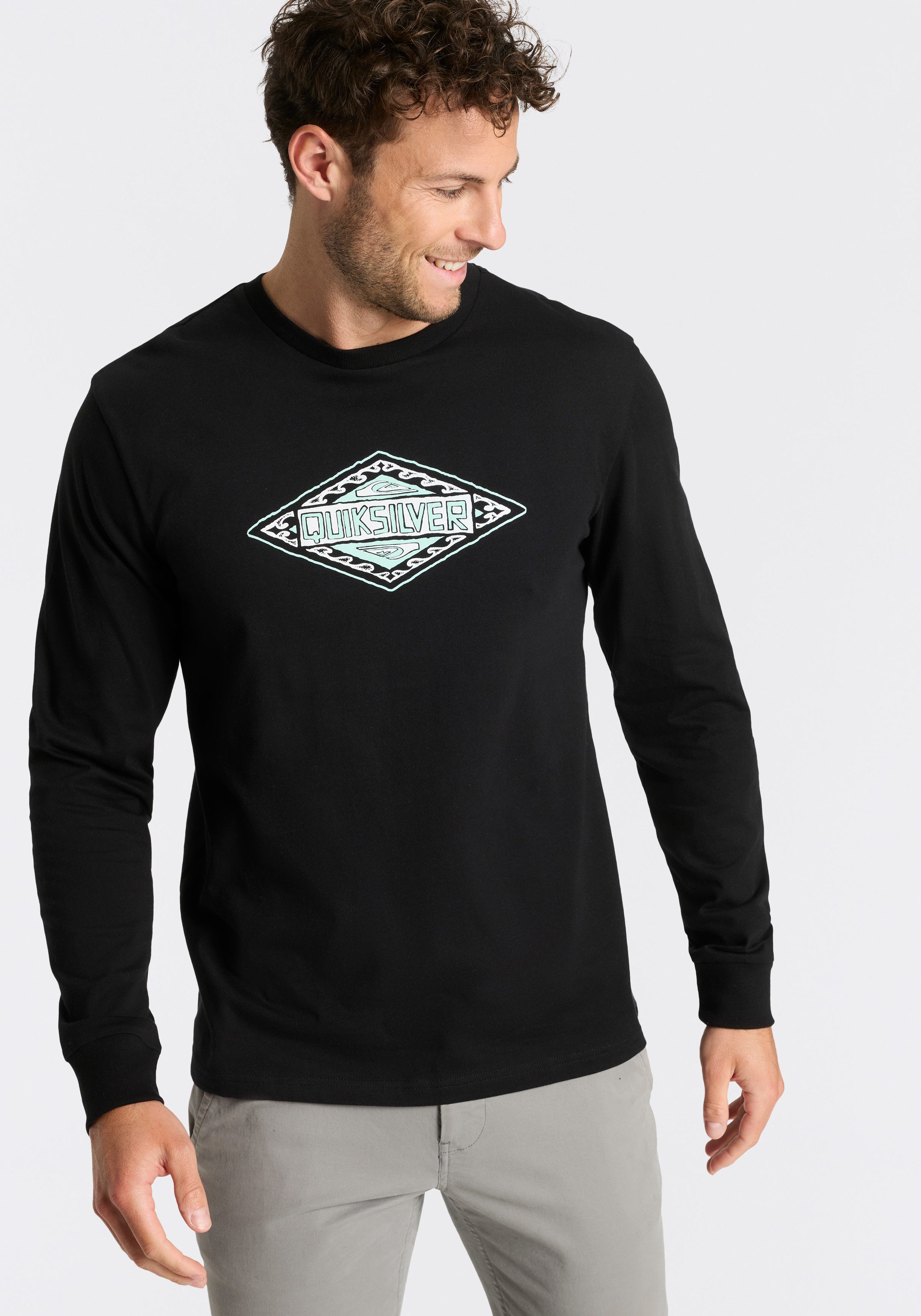 Quiksilver Langarmshirt DESERT WAVE BEYOND WAVE LS PAK (2-tlg) 2er-Pack, Langarm-Design, mit Rundhalsausschnitt, aus Baumwoll-Jersey