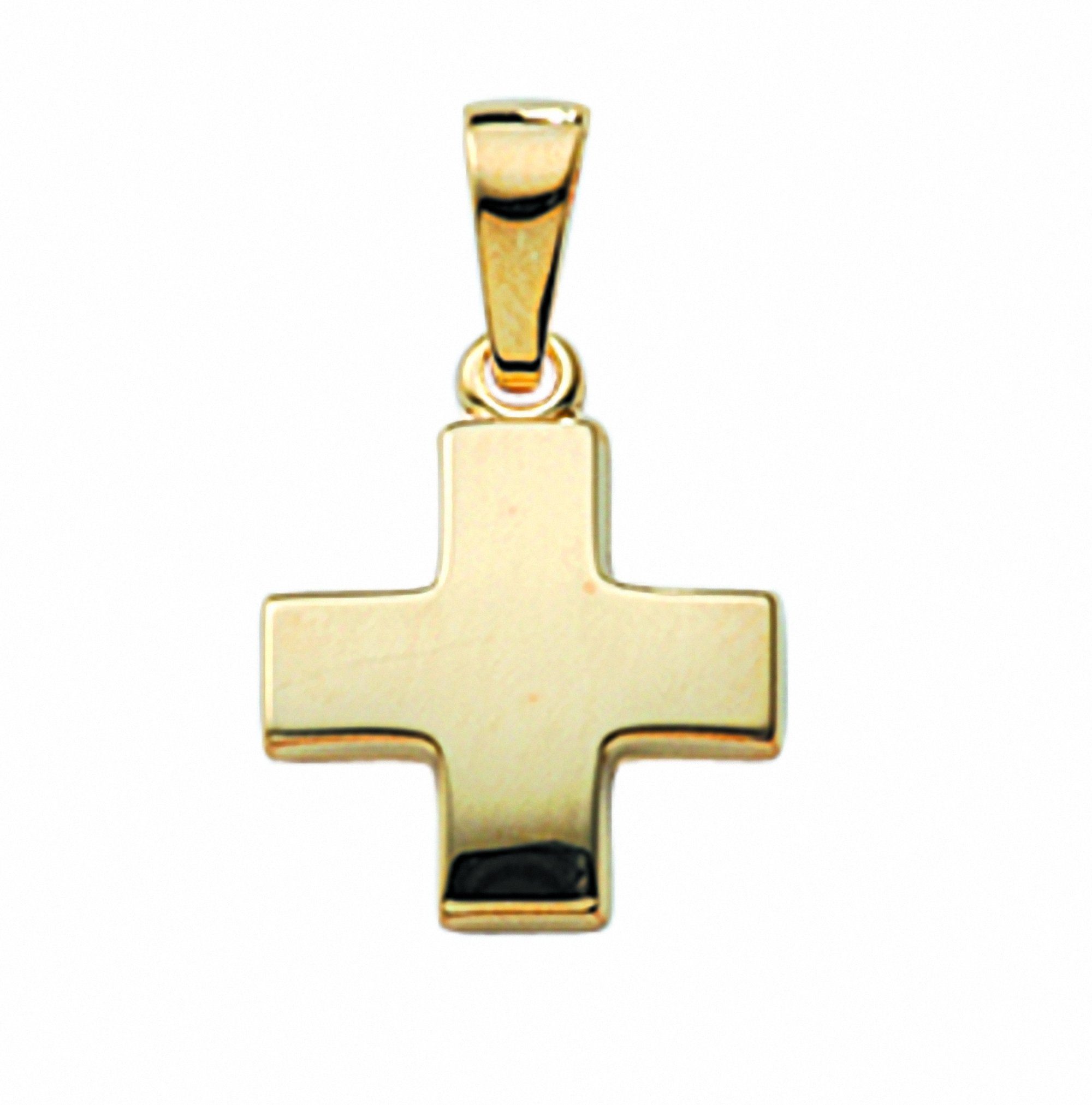 Adelia´s Kette mit Anhänger 585 Gold Kreuz Anhänger, Schmuckset - Set mit  Halskette, Maße des Anhängers - Breite 11,2 mm - Höhe 11,2 mm