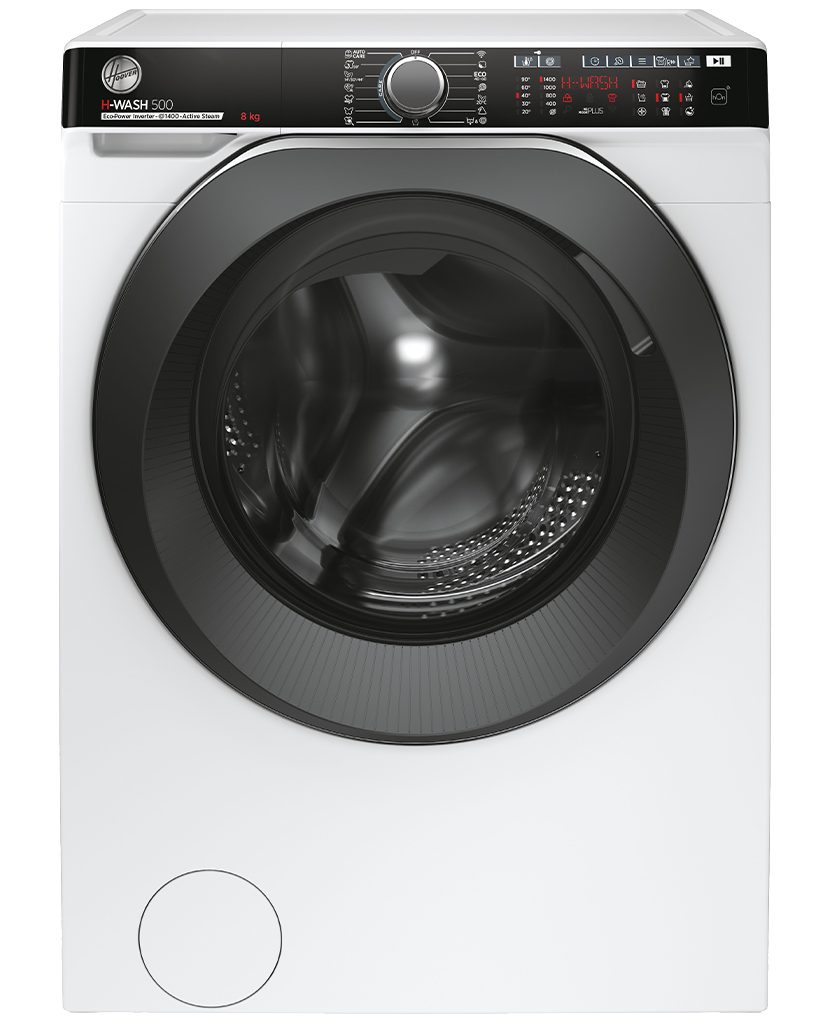 Hoover Waschmaschine H-WASH500 HWPV 48AMBC/1-S, 8 kg, 1400 U/min, Wi-Fi + Bluetooth, Symbolblende, ActiveSteam, 16 Programme