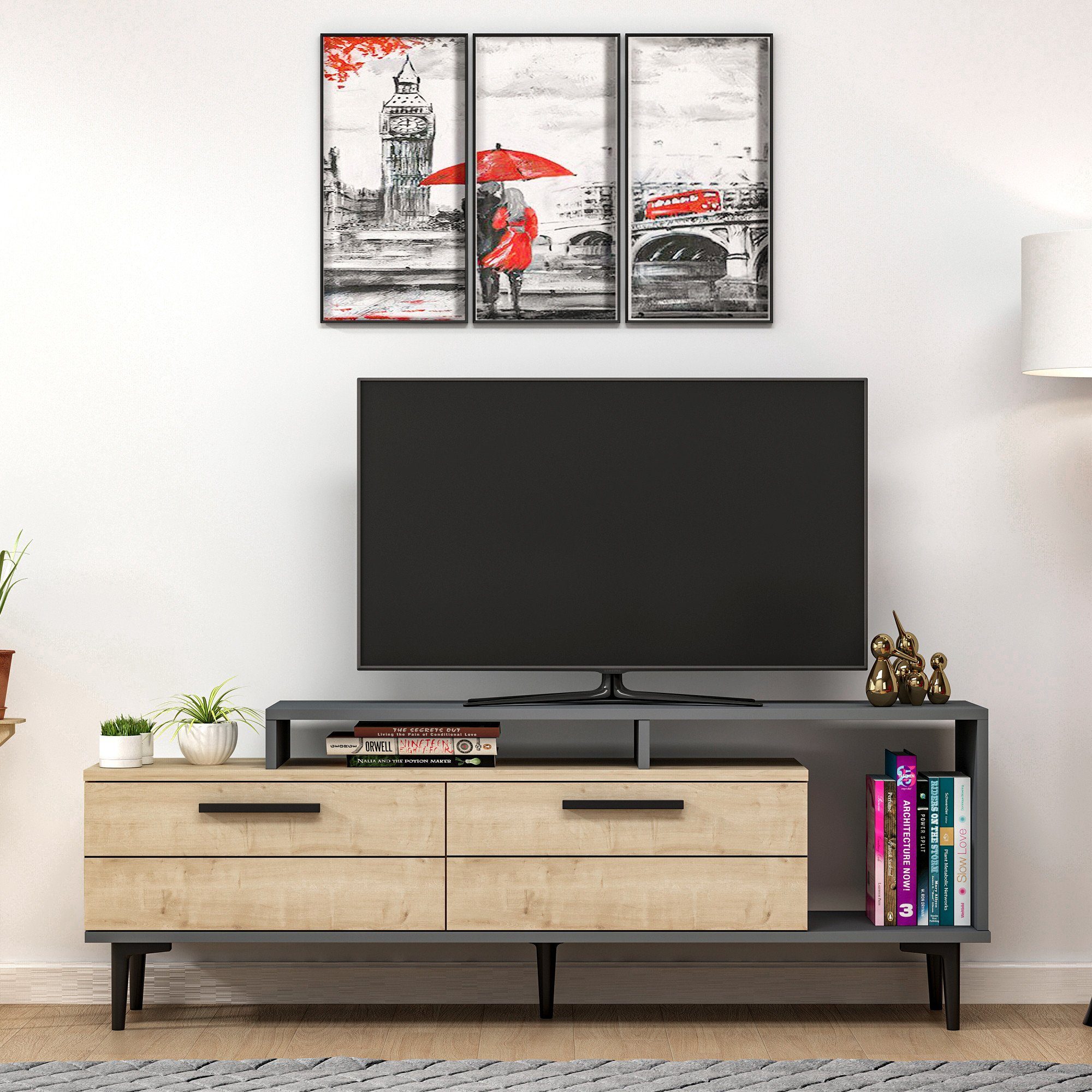 Skye Decor TV-Schrank Schränke, 54x150x31,4 cm, 100% Melaminbeschichtete Partikelplatte
