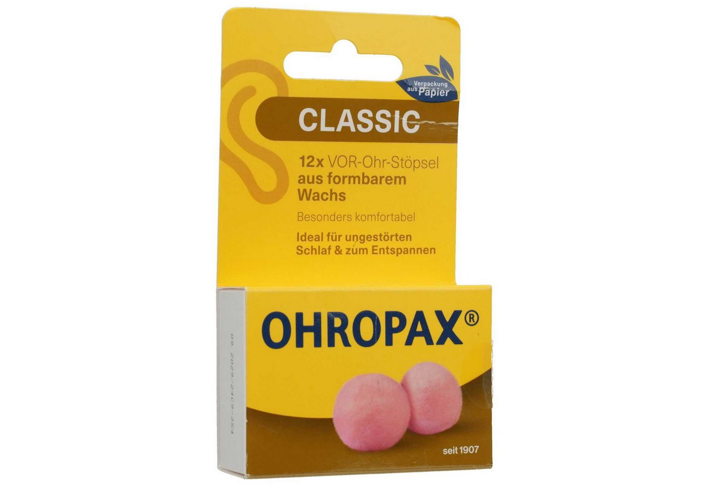 OHROPAX Gehörschutzstöpsel OHROPAX Classic Wachs Vor-Ohr Stöpsel 12 St