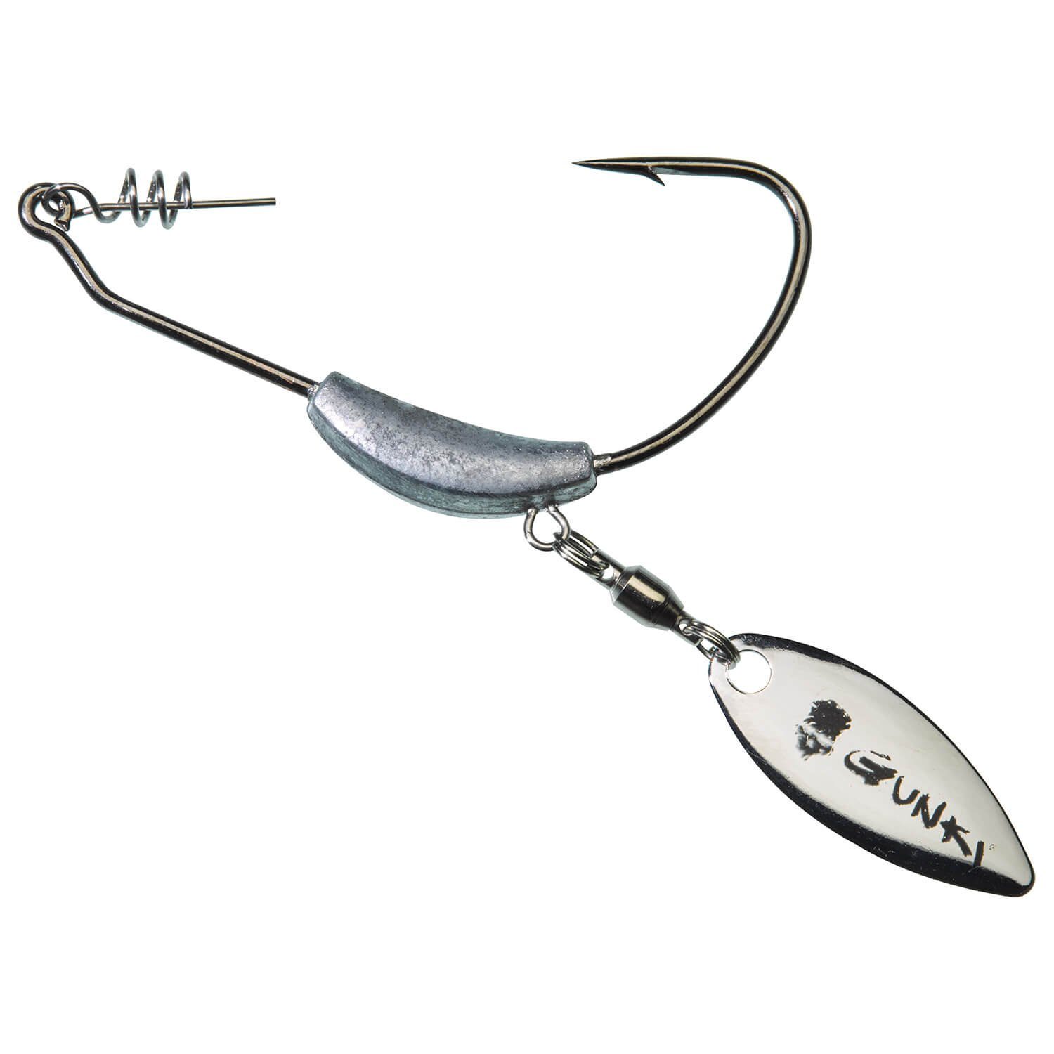 Gunki Fishing Offset-Haken Gunki Flash Texas Offset-Haken Gewichtet mit Spinnerblatt, (Packung, 2-St)
