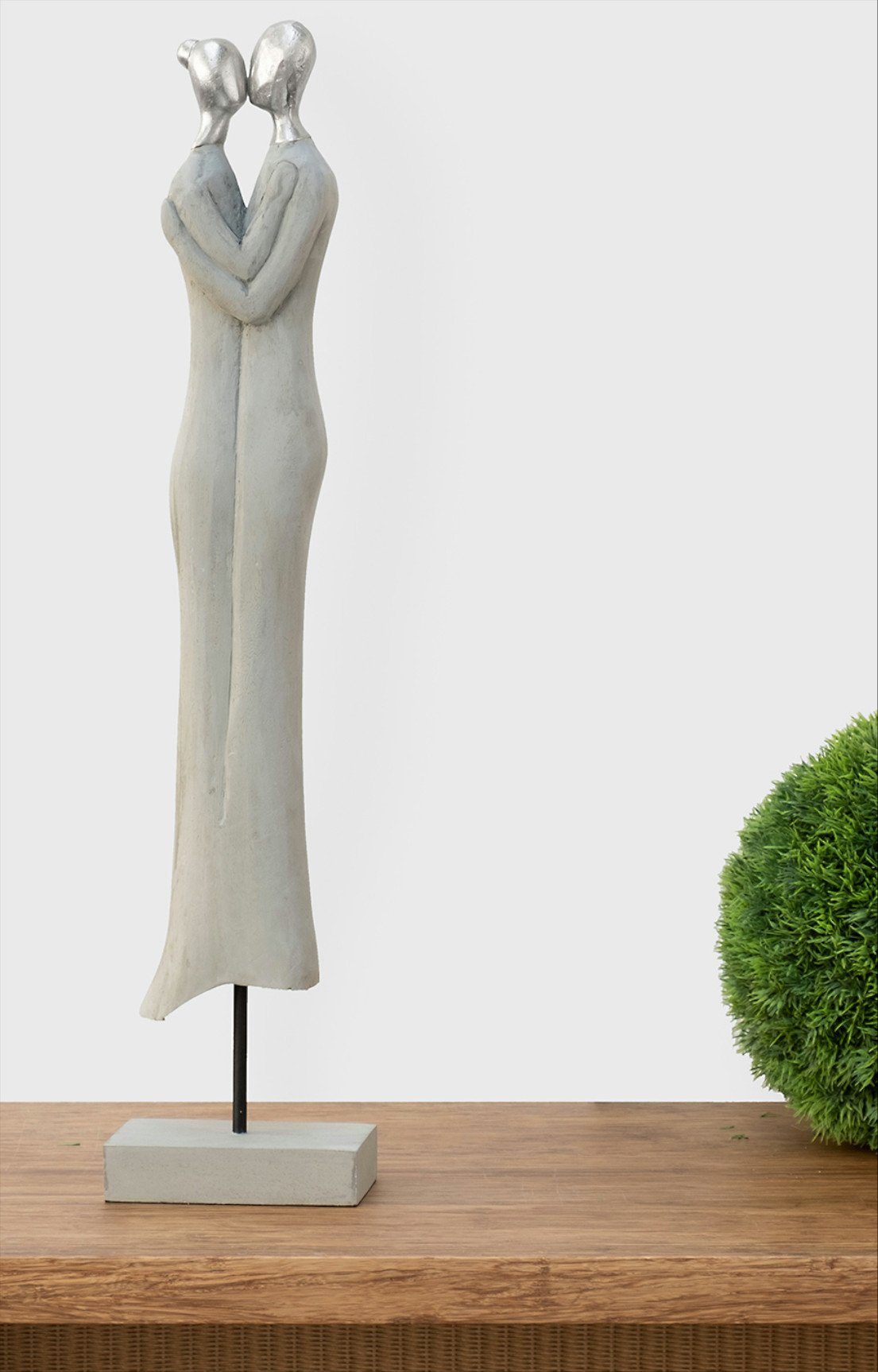 Moritz Skulptur Skulptur Nähe und Liebe 64x14x9cm, Dekoobjekt Holz, Tischdeko, Fensterdeko, Wanddeko, Holzdeko