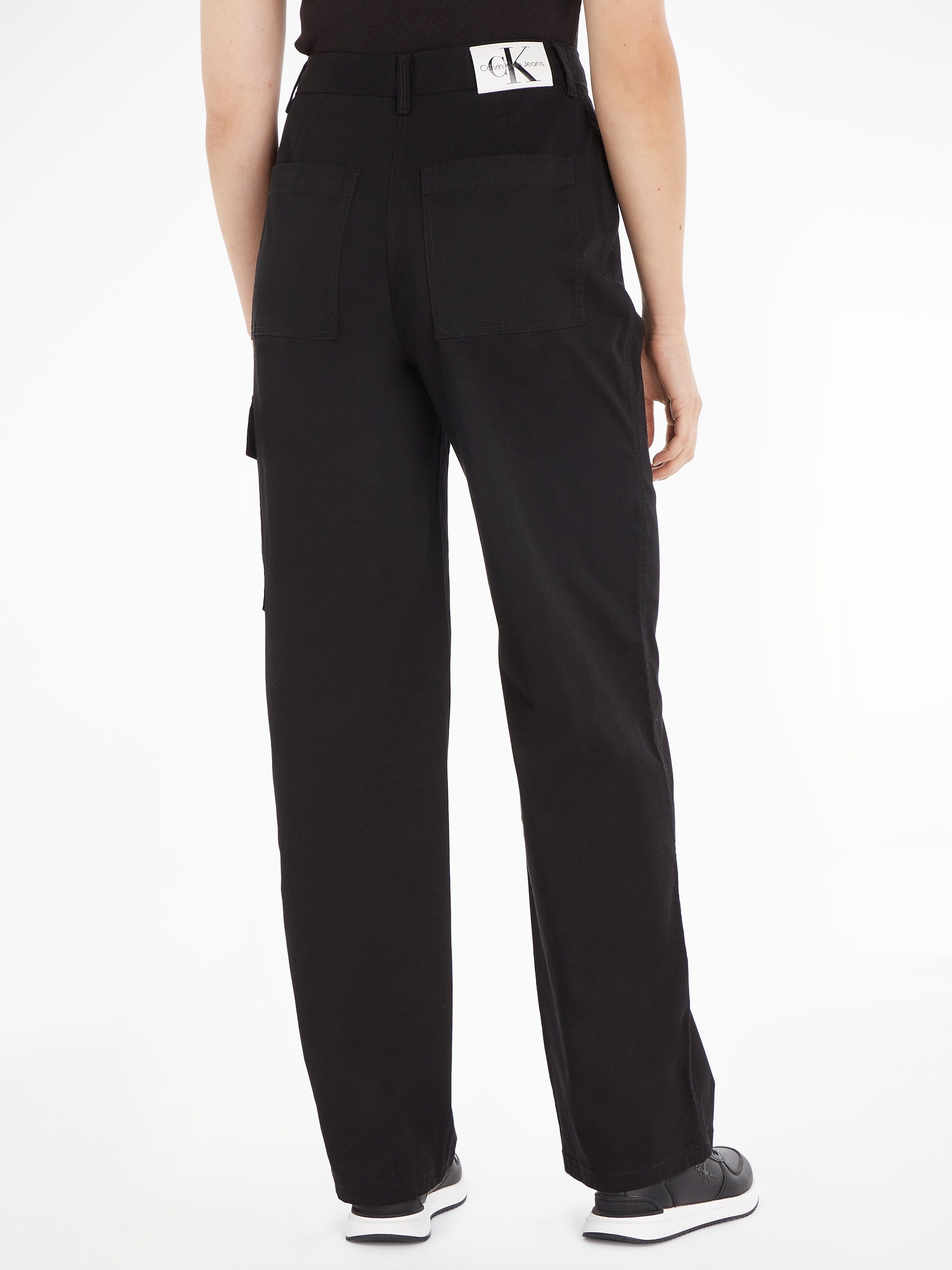 HIGH Ck Black Stretch-Hose STRAIGHT TWILL RISE Jeans Calvin Klein STRETCH