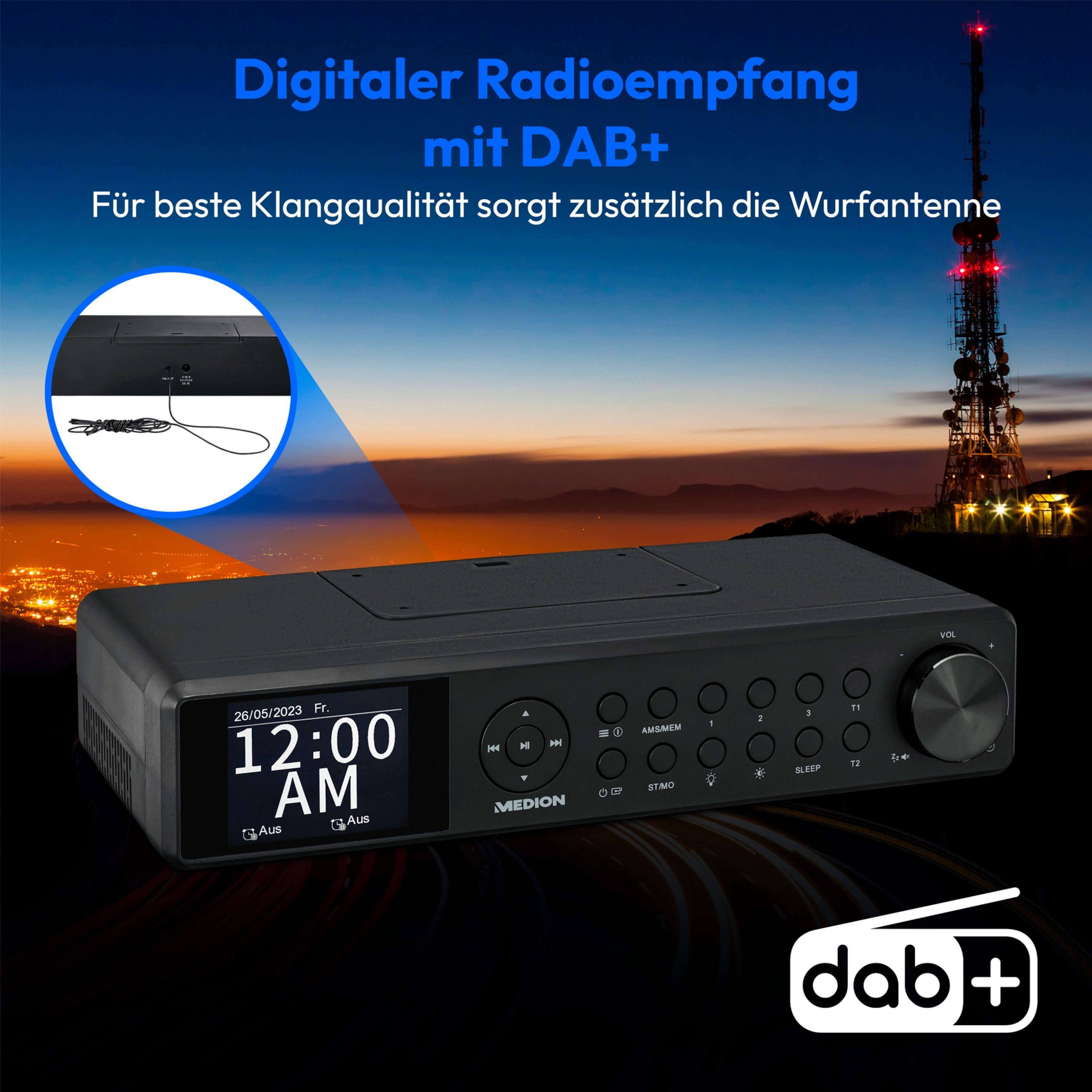 DAB+, 3 W, Medion® P66750 (AM/FM, Radio MD43750) MW/UKW,
