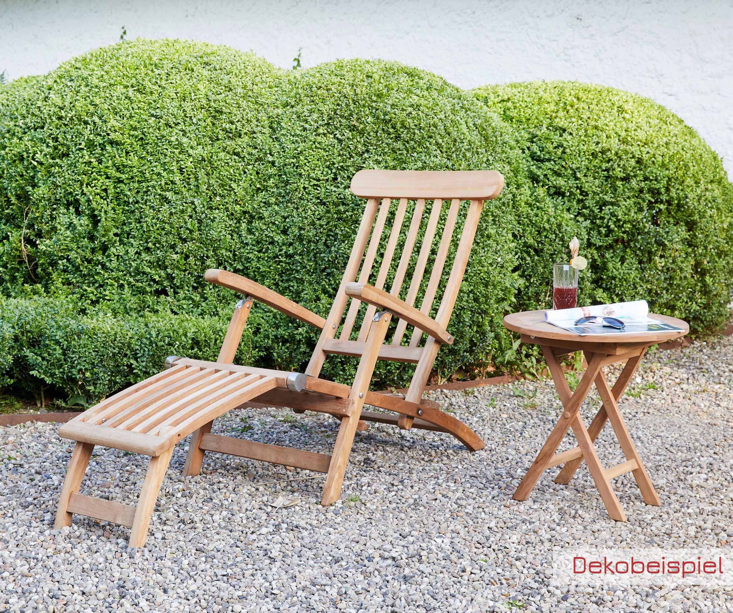 LC Garden Gartentisch Riva Teak Klapptisch rund ?50x50cm