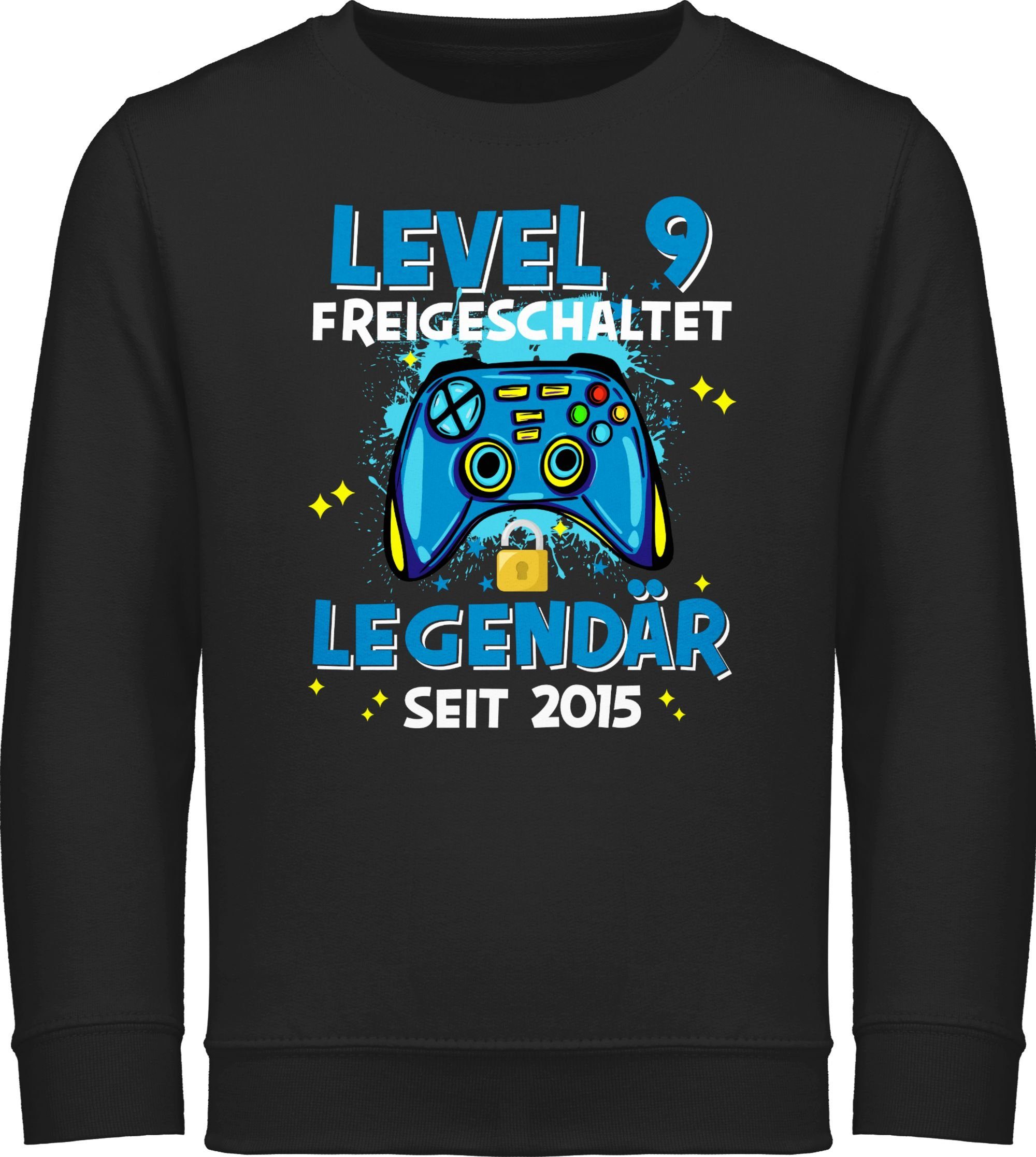Shirtracer Sweatshirt Level 9 freigeschaltet Legendär seit 2015 9. Geburtstag
