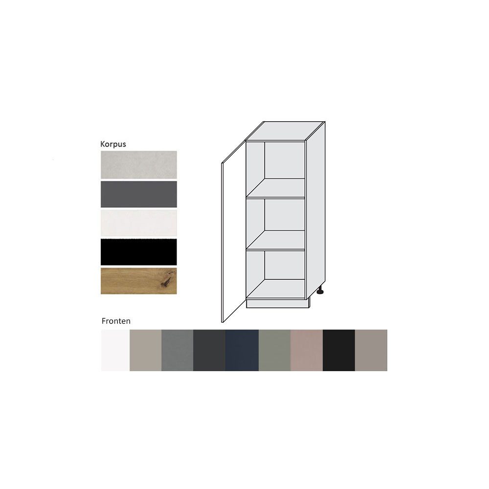 Feldmann-Wohnen Vorratsschrank Bonn (D5D/60/154, 1 Tür, innen 3 Fächer, 1-St., moderne Optik, MDF Fronten) lava / marineblau matt
