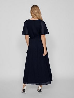 Vila Shirtkleid Elegantes Wickelkleid mit Gürtel Maxi Long Dress VIRILLA (extralang) 6910 in Blau-2