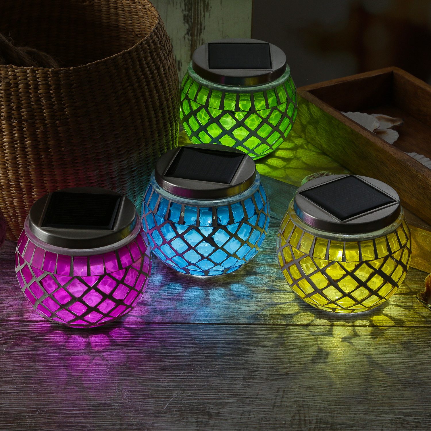 MARELIDA LED Solarleuchte Solar Windlichter Mosaik günstig online kaufen