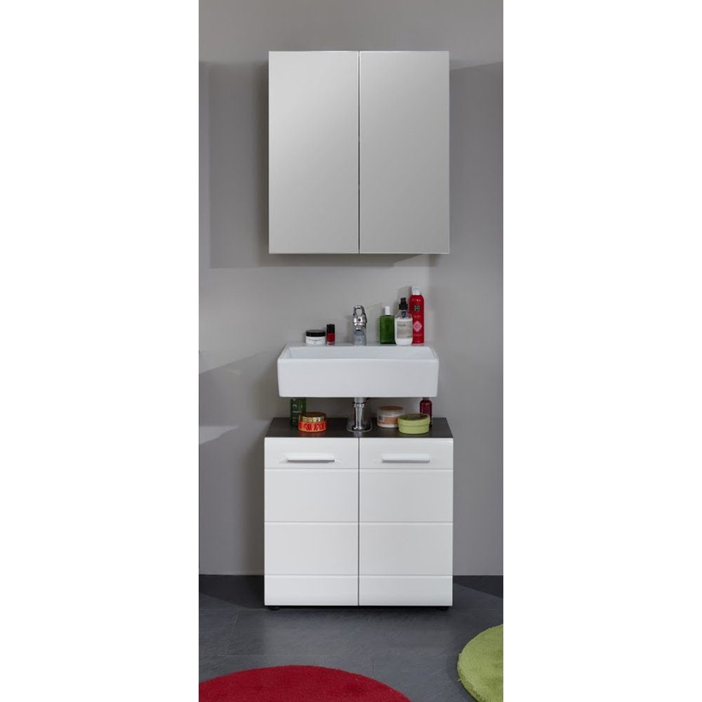 trendteam Badmöbel-Set, (2-St), Badschrank Waschbeckenunterschrank Spiegelschrank