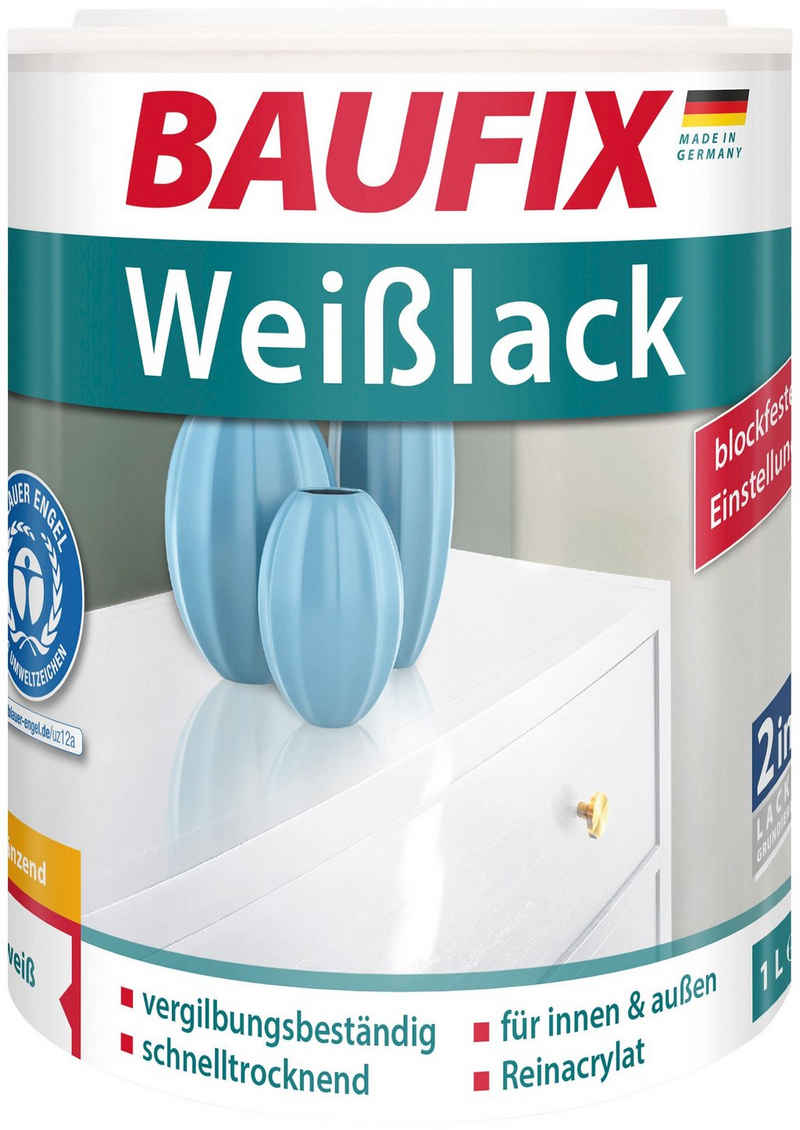 Baufix Weißlack »Weißlack seidenglänzend«, 1 Liter, weiß
