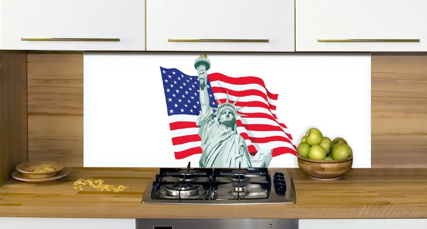USA, Küchenrückwand (1-tlg) Freiheitsstatue Wallario