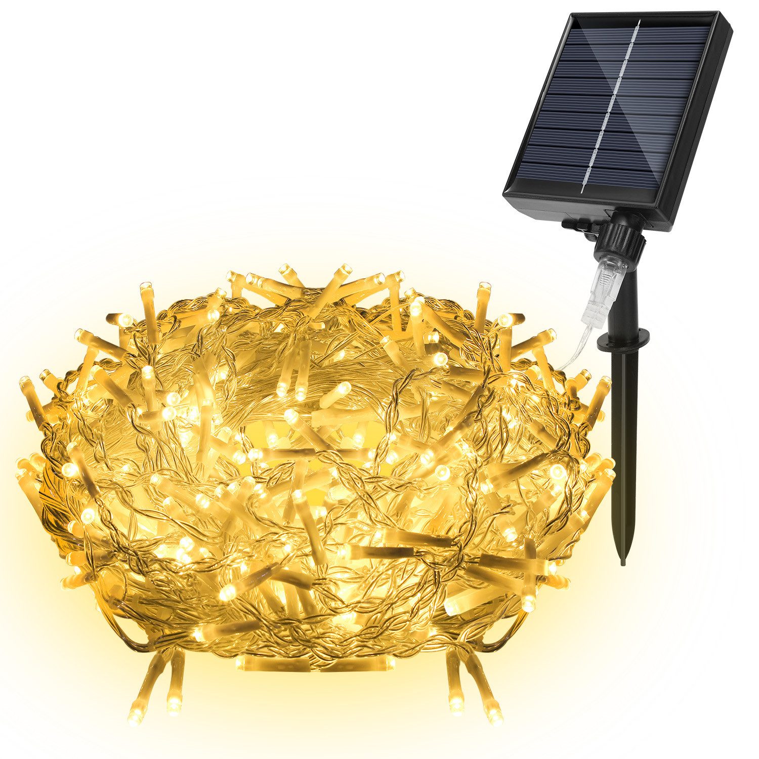 Clanmacy LED-Lichterkette 10M 400LEDs Solar LED Eisregen Lichterkette Außen günstig online kaufen