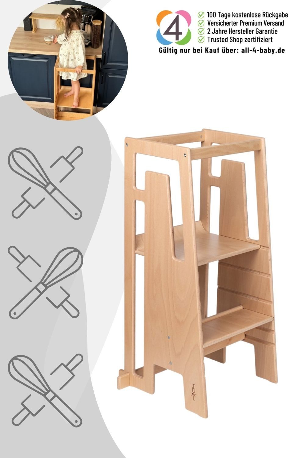 Tuki Stehhilfe Tuki Lernturm (Entdeckerturm) ab ca.12 Monaten (Modell 2026)
