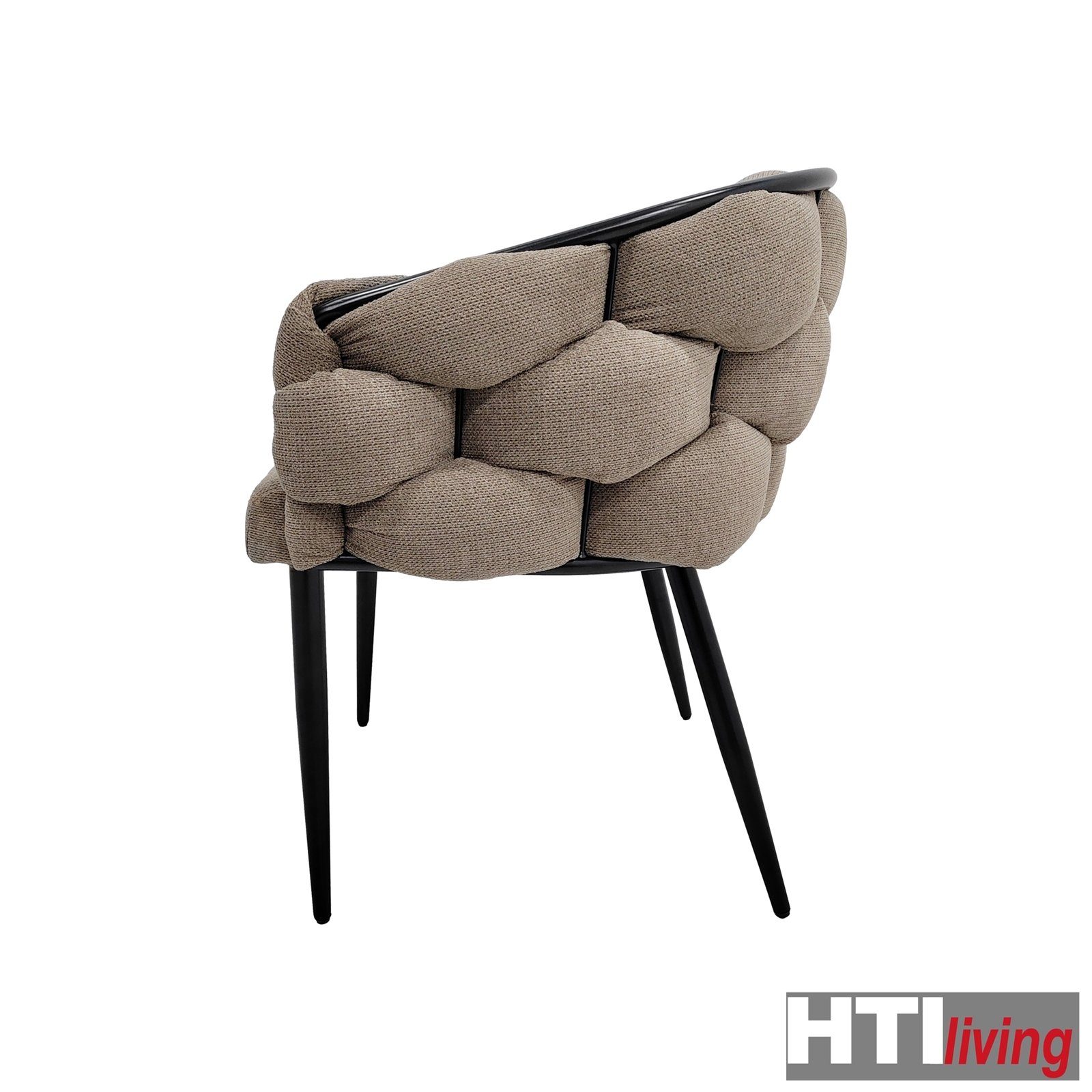 St), Schwarz Esszimmerstuhl Polsterstuhl 1 Alsen Braun Design schwarzes Stuhl (Einzelstuhl, HTI-Living Metallgestell