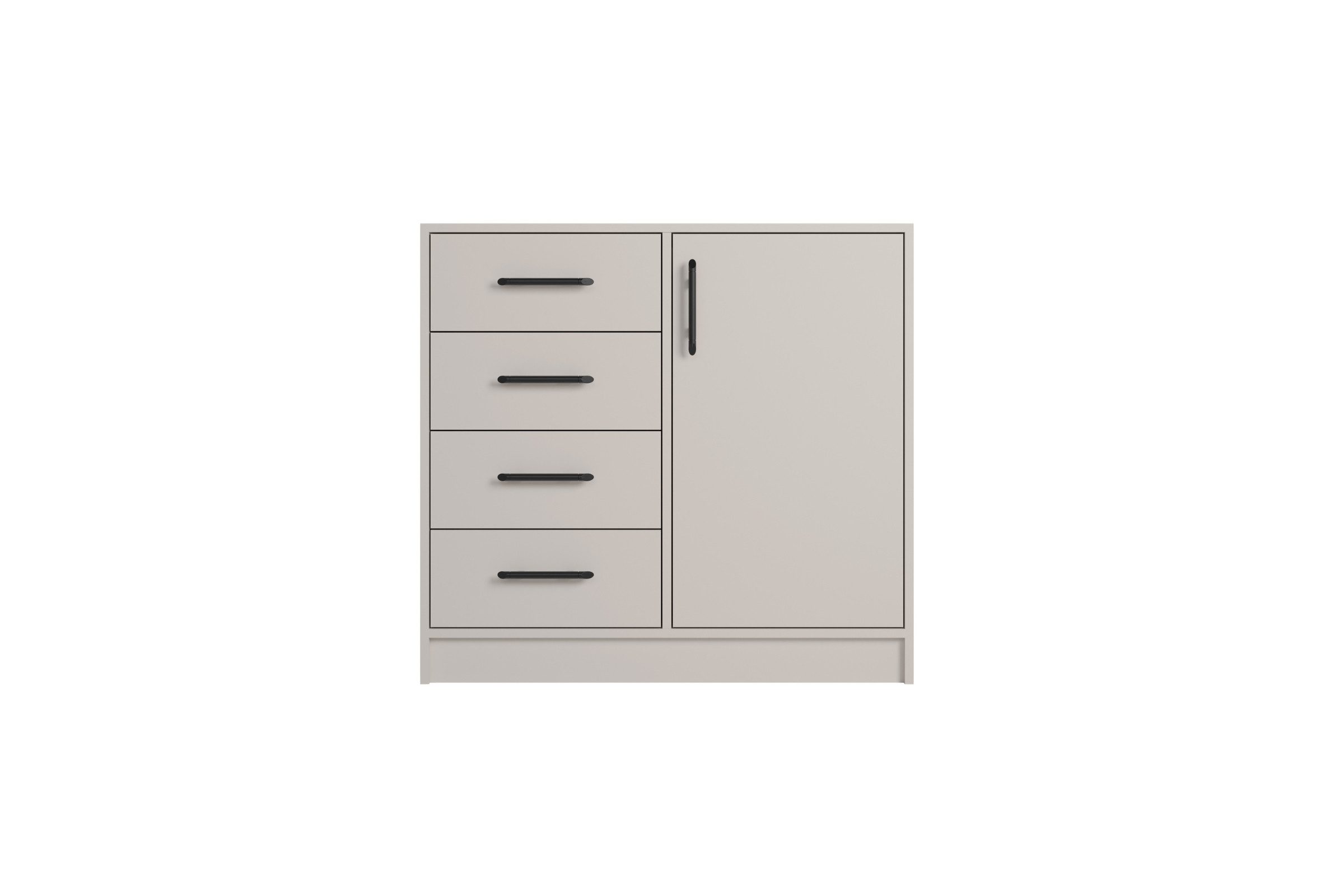 Deine Möbel 24 Kommode SAM SRK2 Sideboard mit 4 Schubladen, Farbe: Cashmere (Set, 2 St., mit Stauraum), Kommode 90 cm breit für Schlafzimmer Flur Garderobe