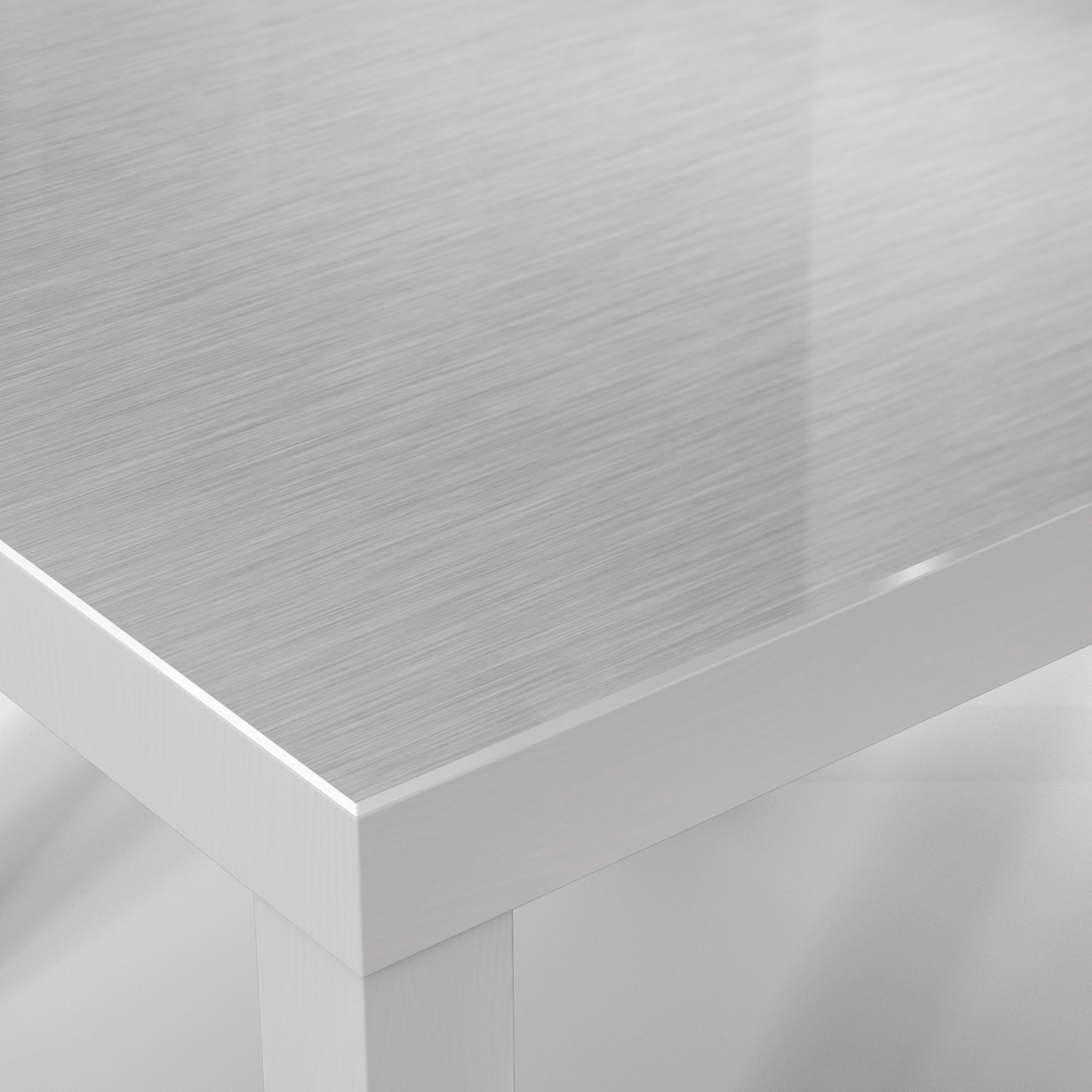 DEQORI Couchtisch Beistelltisch Stahl', modern Glas Weiß Glastisch 'Gebürsteter