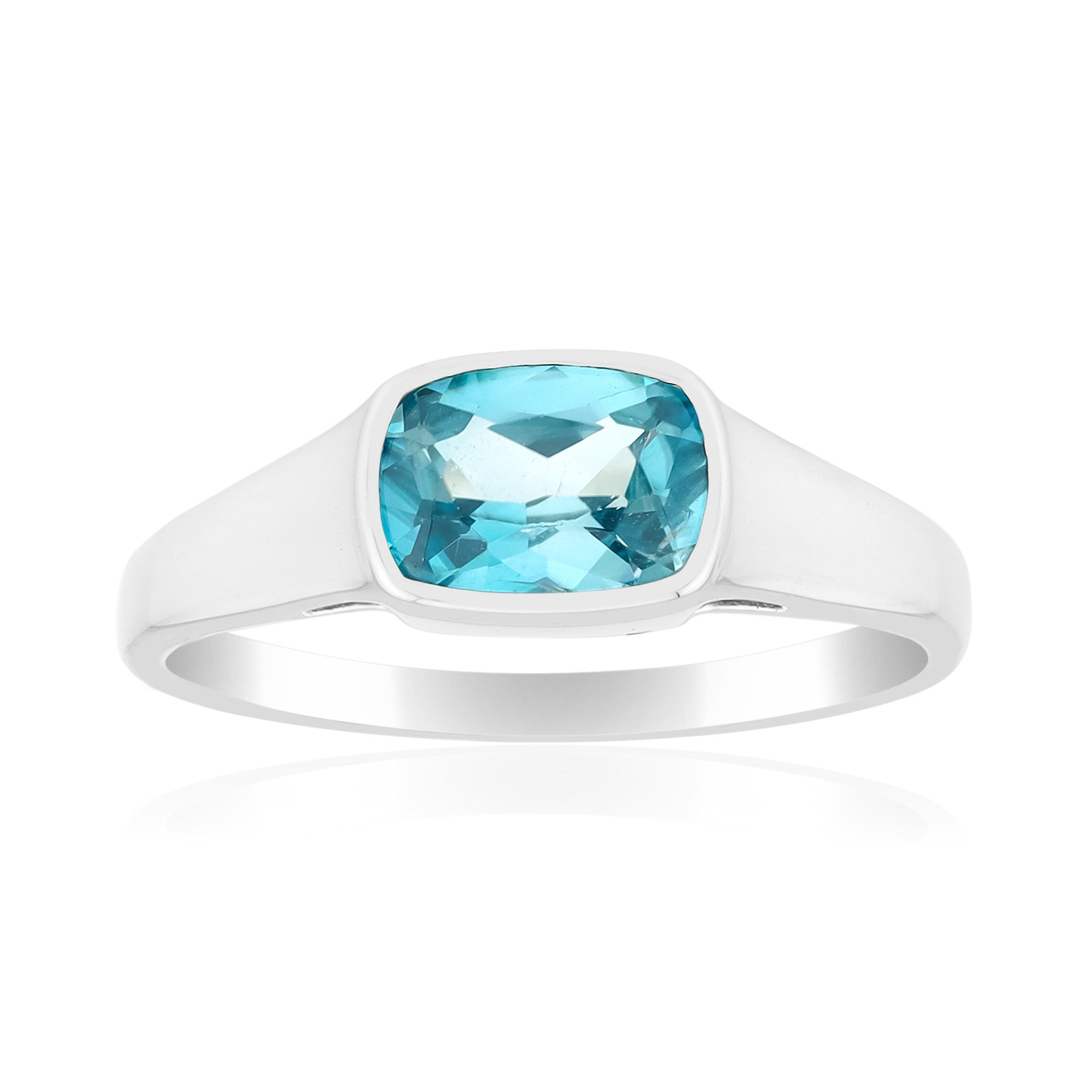 Cavill Solitärring 1,35 ct blauer Zirkon Ring, Sterlingsilber plattiert, Echtschmuck (1-tlg)