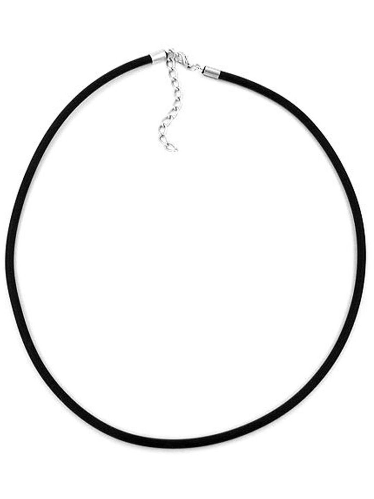 Gallay Kette ohne Anhänger Vollgummikette Verschluss (1-tlg) 55cm 4mm Naturkautschuk silberfarbig