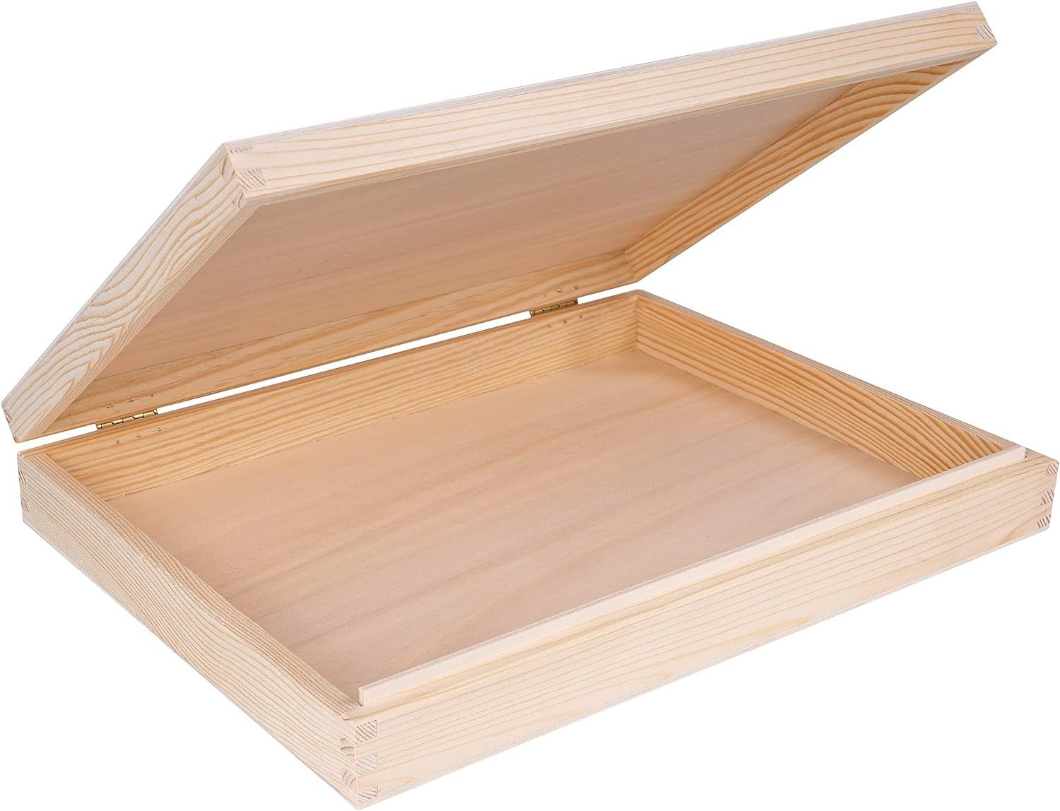 Creative Deco Holzkiste A4 mit Deckel Unlackierte Aufbewahrungsbox, Holzbox Ideale Schatulle zur Lagerung der Wertsachen, Dokumente