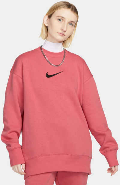 Nike Sweatshirt W NSW PHNX FLC OS CREW MS ADOBE/BLACK