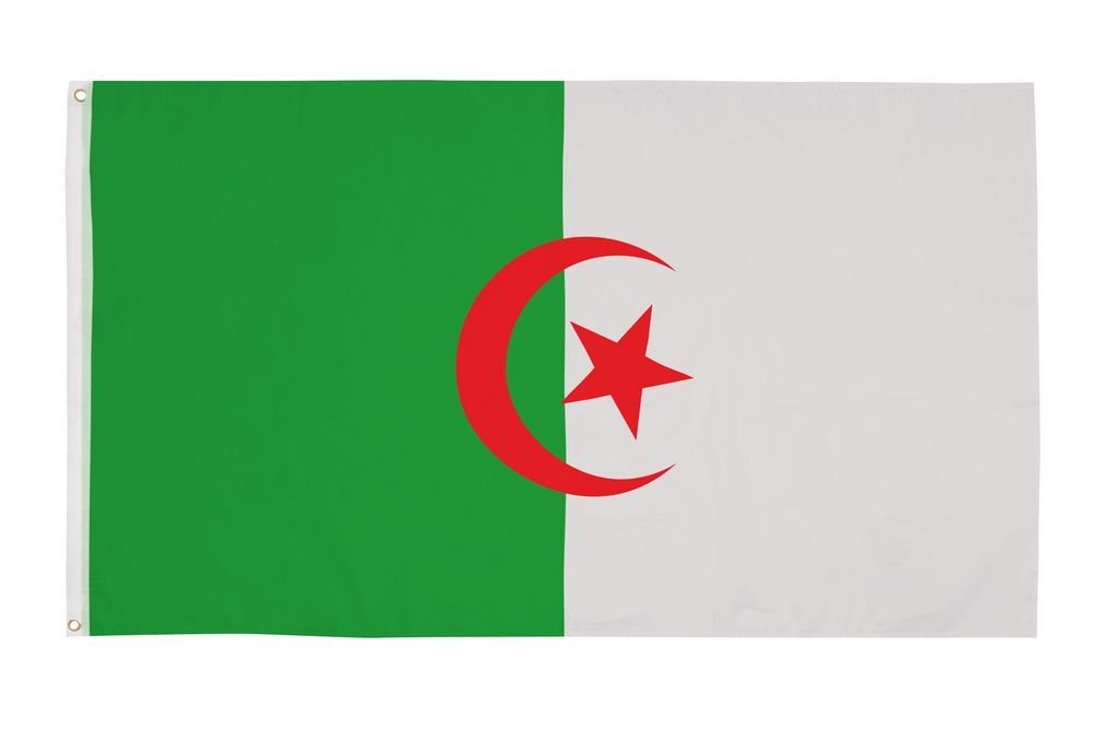 150 Fahnenmast), (Hissflagge Algeria Flagge Fahne Inkl. Ösen für x Messing Flagge cm FLAGS PHENO Algerien Algerische 90 2