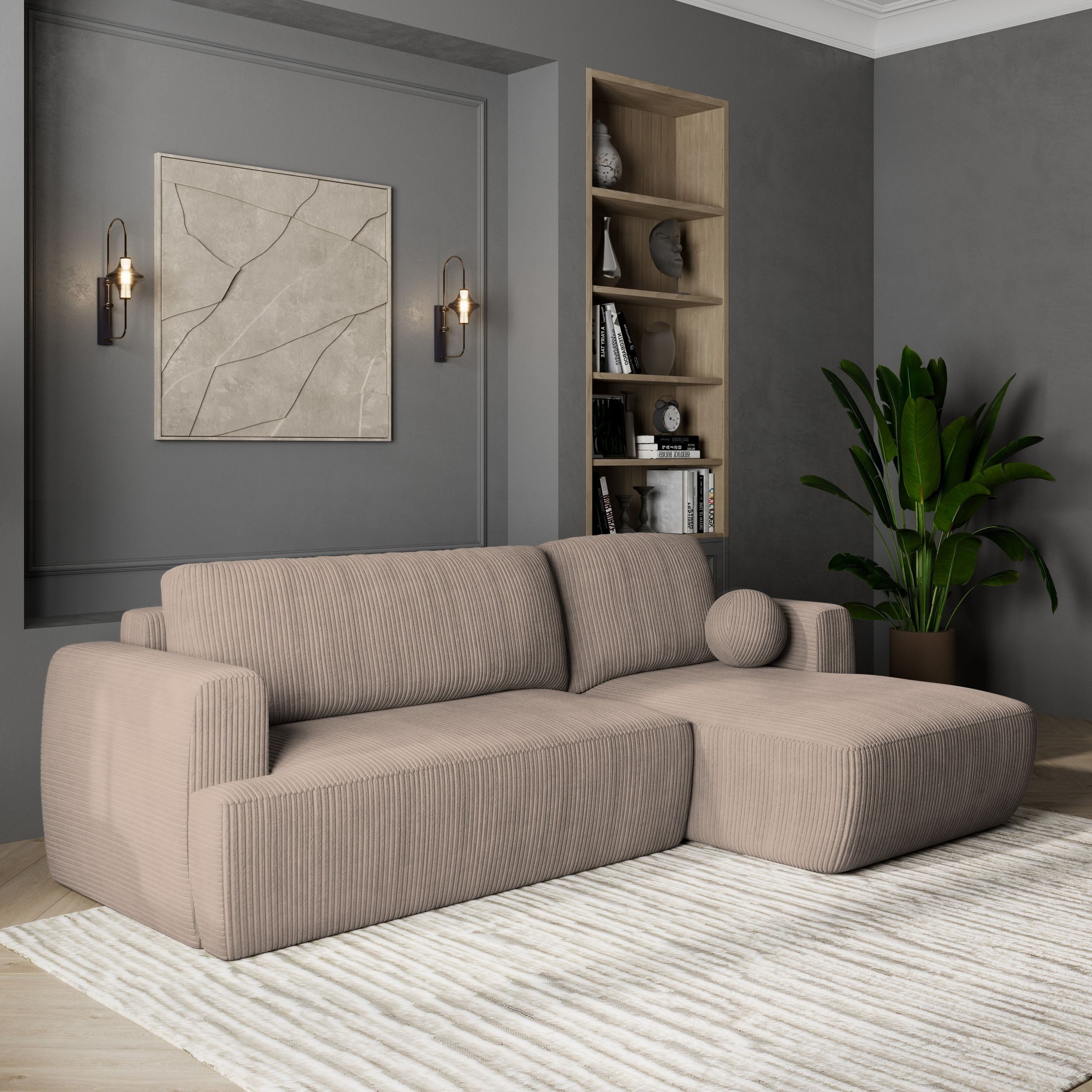 Masseno Ecksofa SENTI mit Schlaffunktion L-Form, Sofa mit Bettkasten