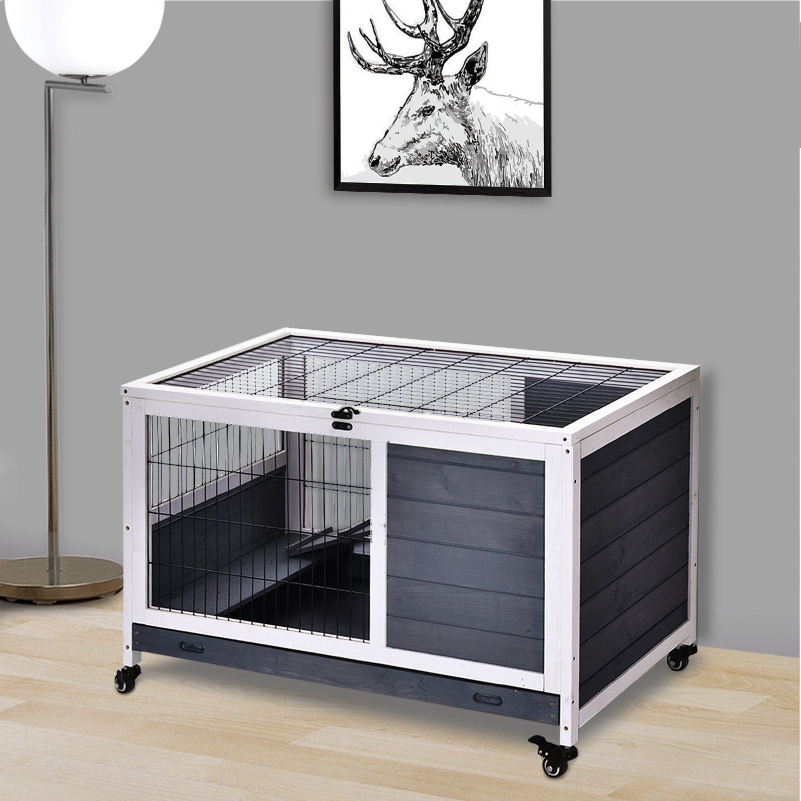 Kleintierstall Kleintierkäfig mit Rädern und 2 günstig online kaufen
