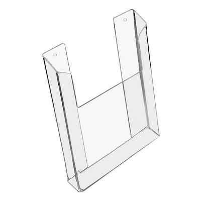 HMF Zeitungsständer Prospekthalter 4684 (1 St), Wand Prospekthalter aus Acryl, DIN A4 Hochformat