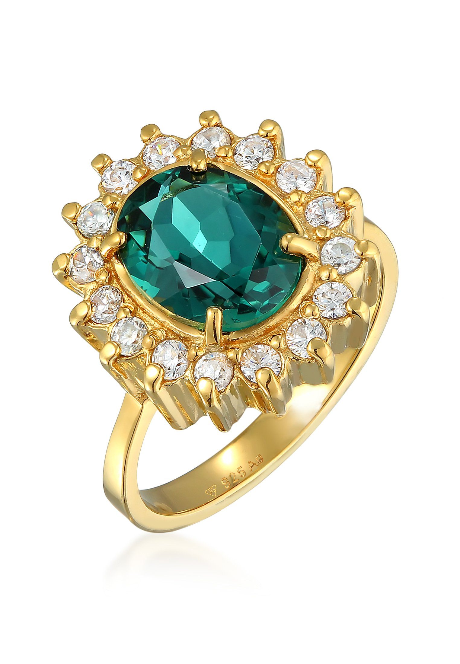 Elli Premium Fingerring Cocktailring Quarz Grün günstig online kaufen