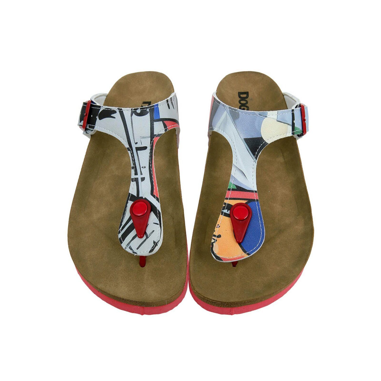 DOGO Lila Zehentrenner Cubic Faces Damen Sandalen Zehentrenner Handgefertigt
