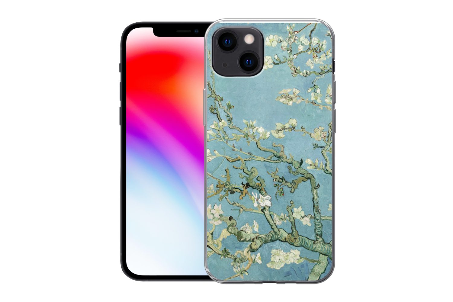 MuchoWow Handyhülle für Apple iPhone 13 Mandelblüte - Van Gogh - Kunst, Smartphone-Bumper, Print, Handy Schutzhülle Dünn