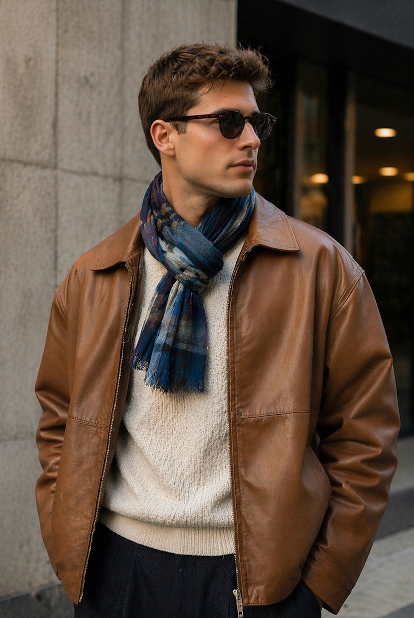 Ella Jonte Modeschal, Stylish im modernen Streifen-Design mit Crinkle-Struktur, Viskose