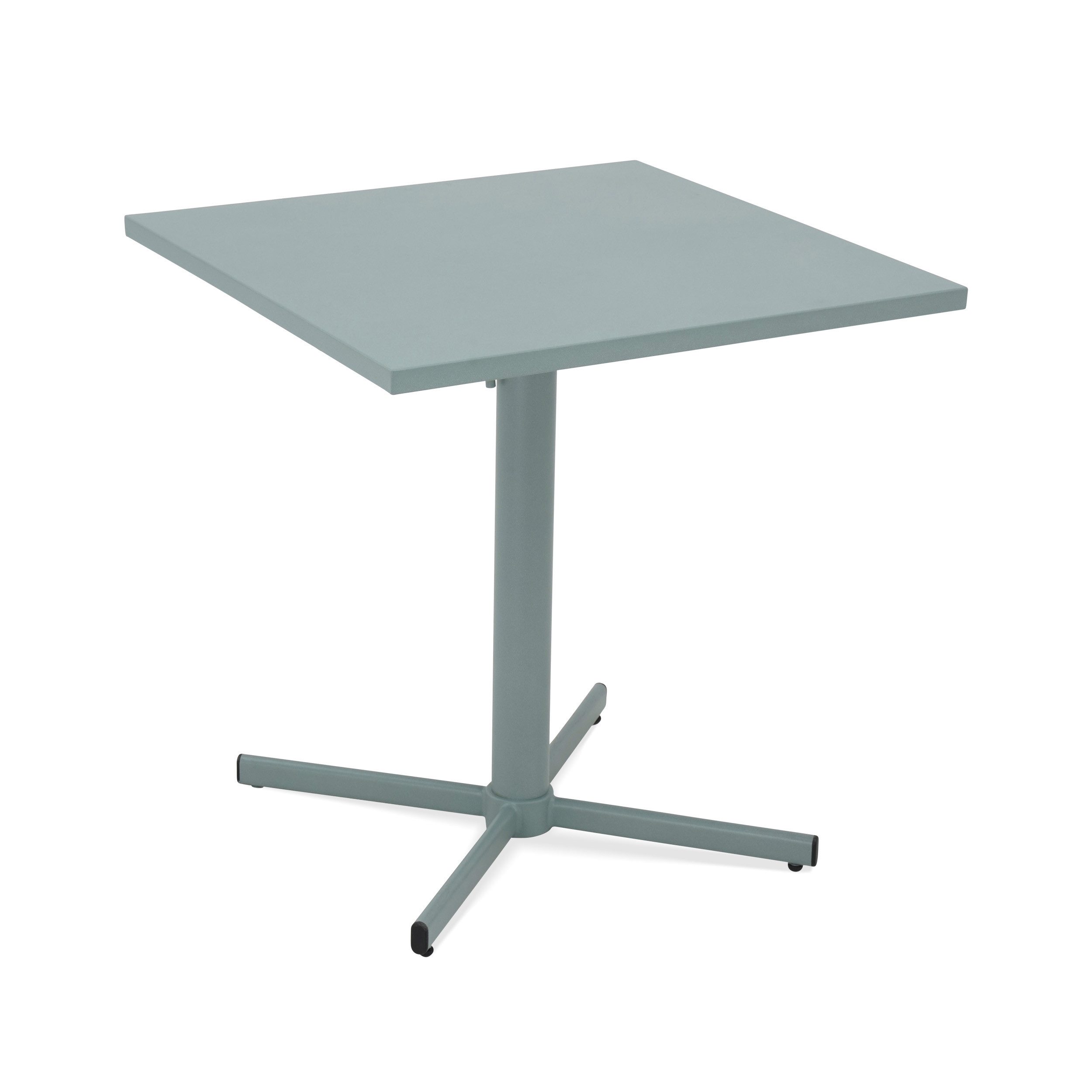 KHG Gartentisch Grau-Hellgrün klappbar (Tischplatte und Gestell aus pulverbeschichtete Stahl, Klapptisch wetterfest 70x72x70 cm), Wetterfest, klappbar
