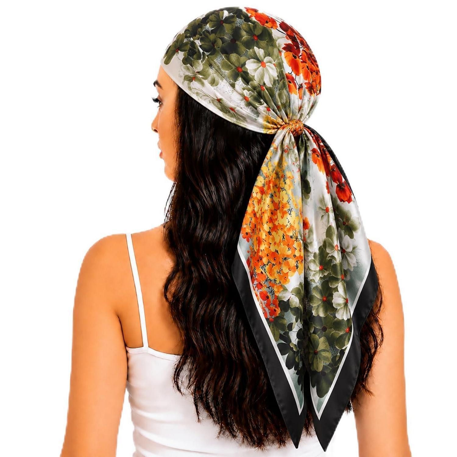 LuxusKollektion Bandana Kopftuch Damen Satin 90x90cm, (1-St)