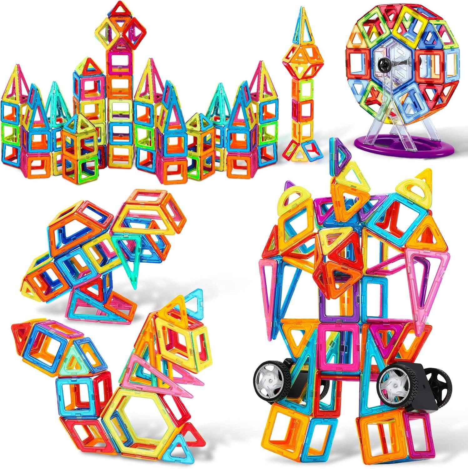 POPOLIC 117-Stück Magnetbausteine-Set, Kreatives 3D-Konstruktions-Spielzeug günstig online kaufen