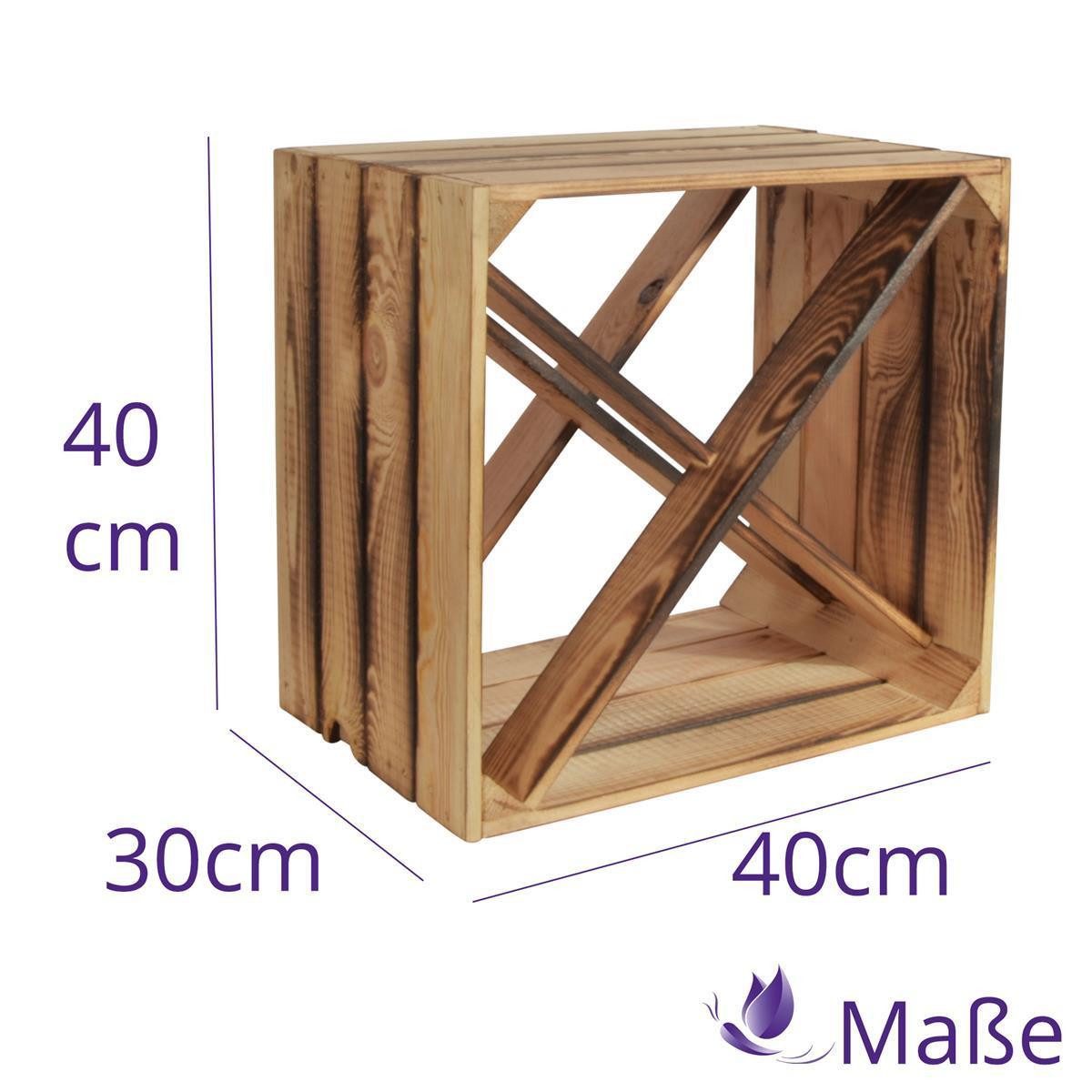CHICCIE Weinregal Wino Flaschenregal aus Holz Geflammt X Regal, 1-tlg. – Bild 3 von 5